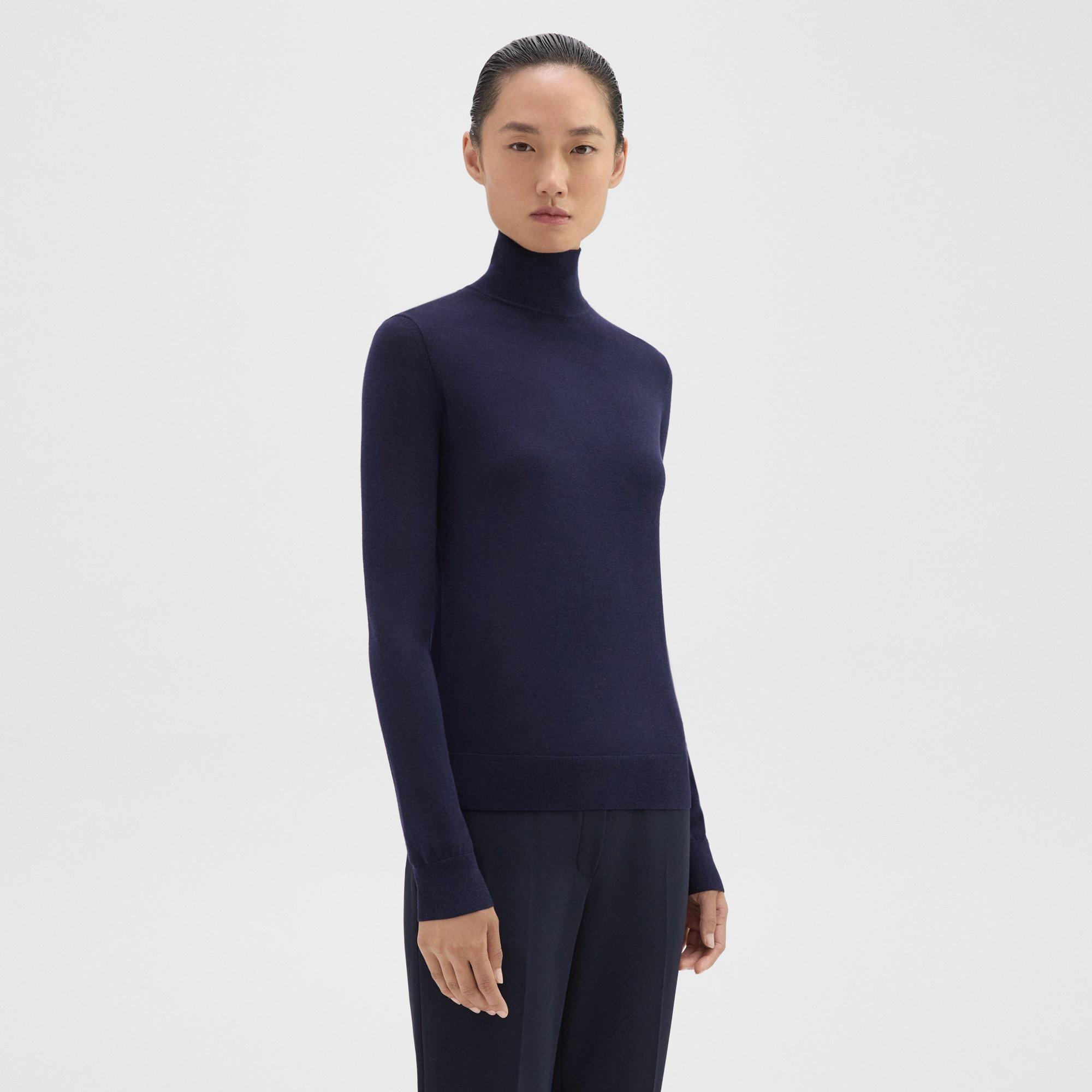 Womens blue hotsell turtleneck sweater