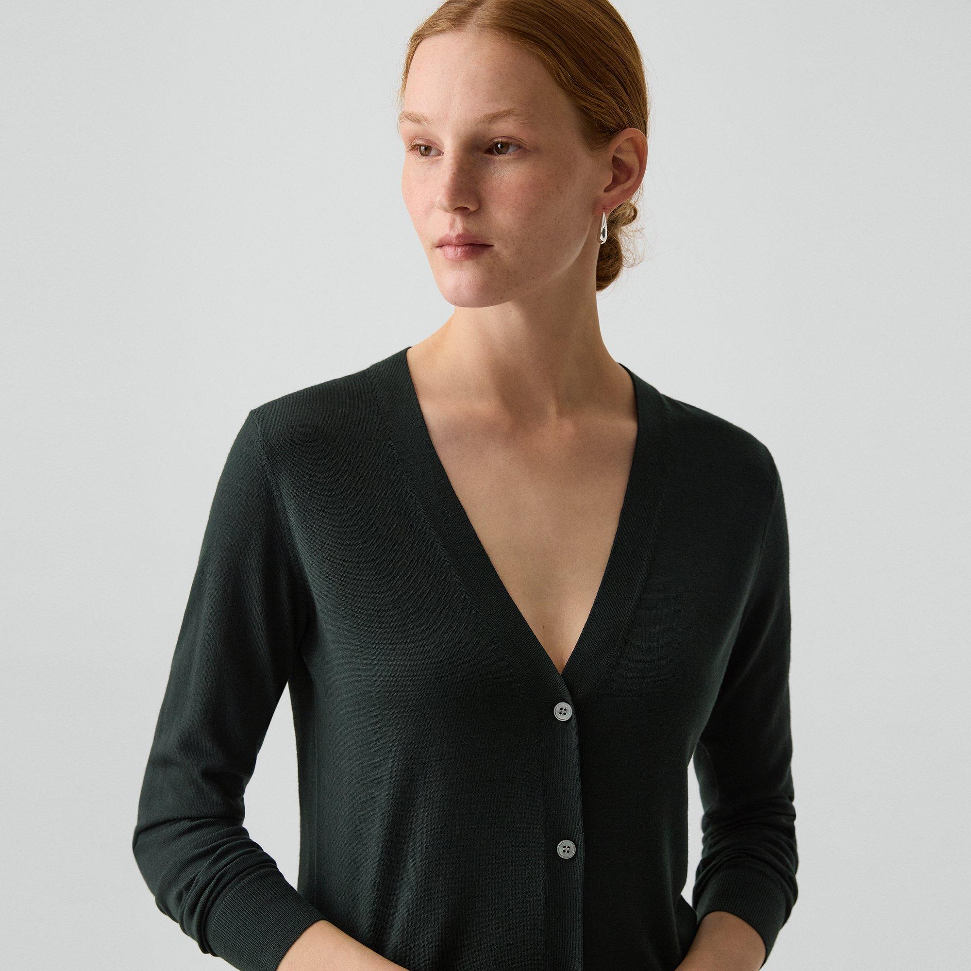 Cardigan &agrave; col V en laine Regal