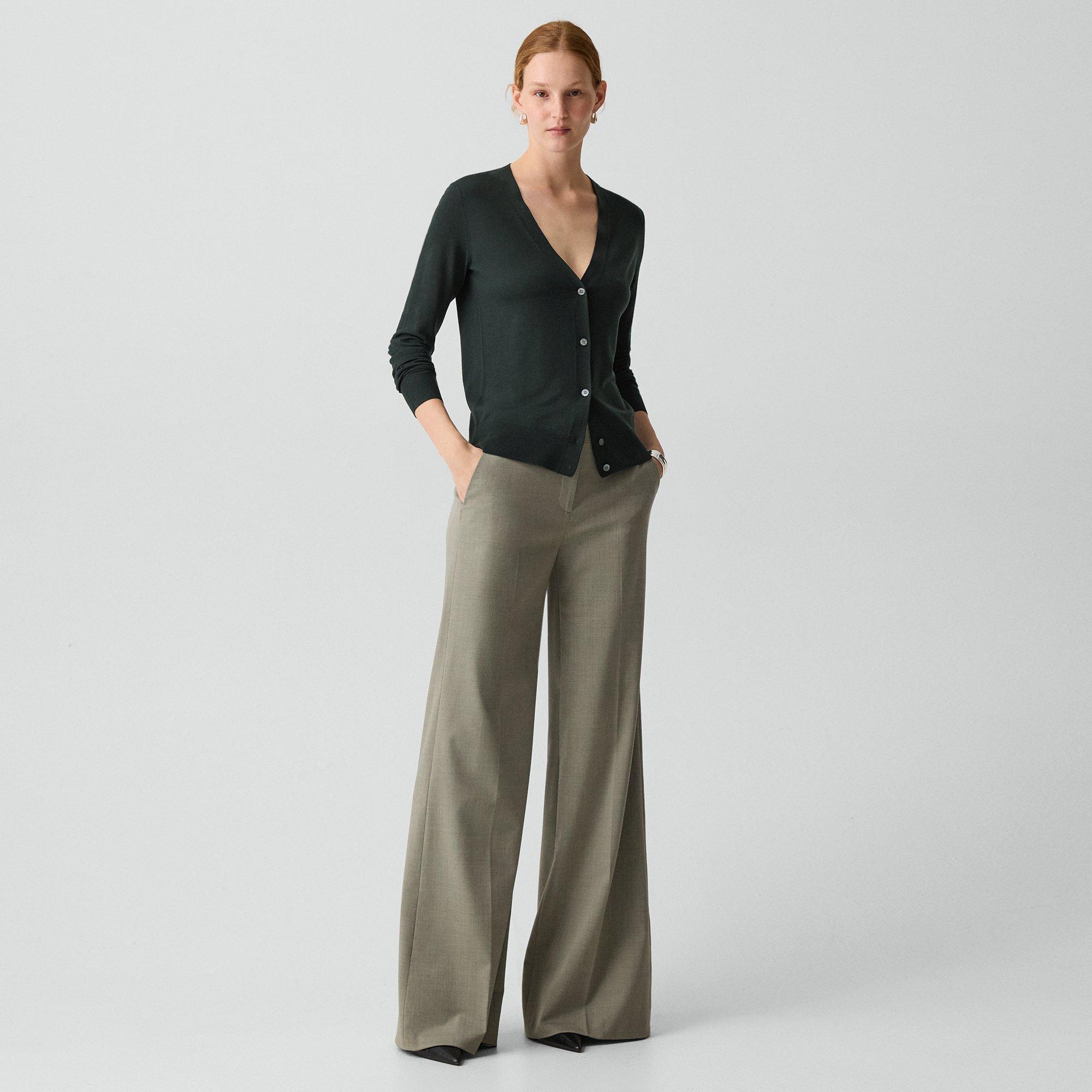 Cardigan &agrave; col V en laine Regal