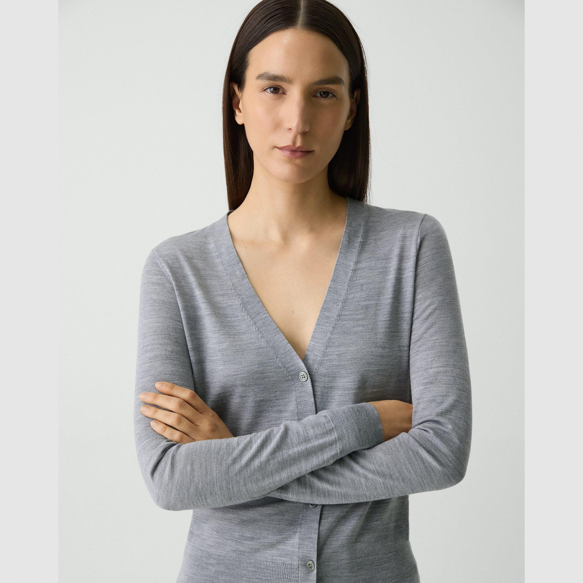 Grey v neck cardigan hotsell