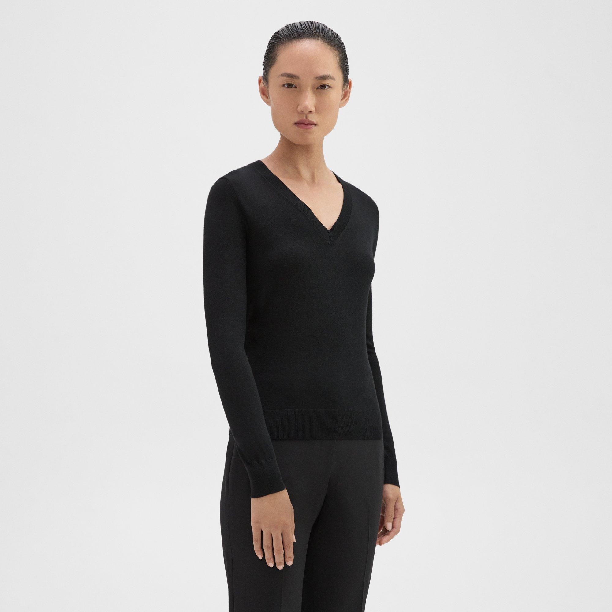 Theory Official Site | V-Neck Sweater in Regal Wool