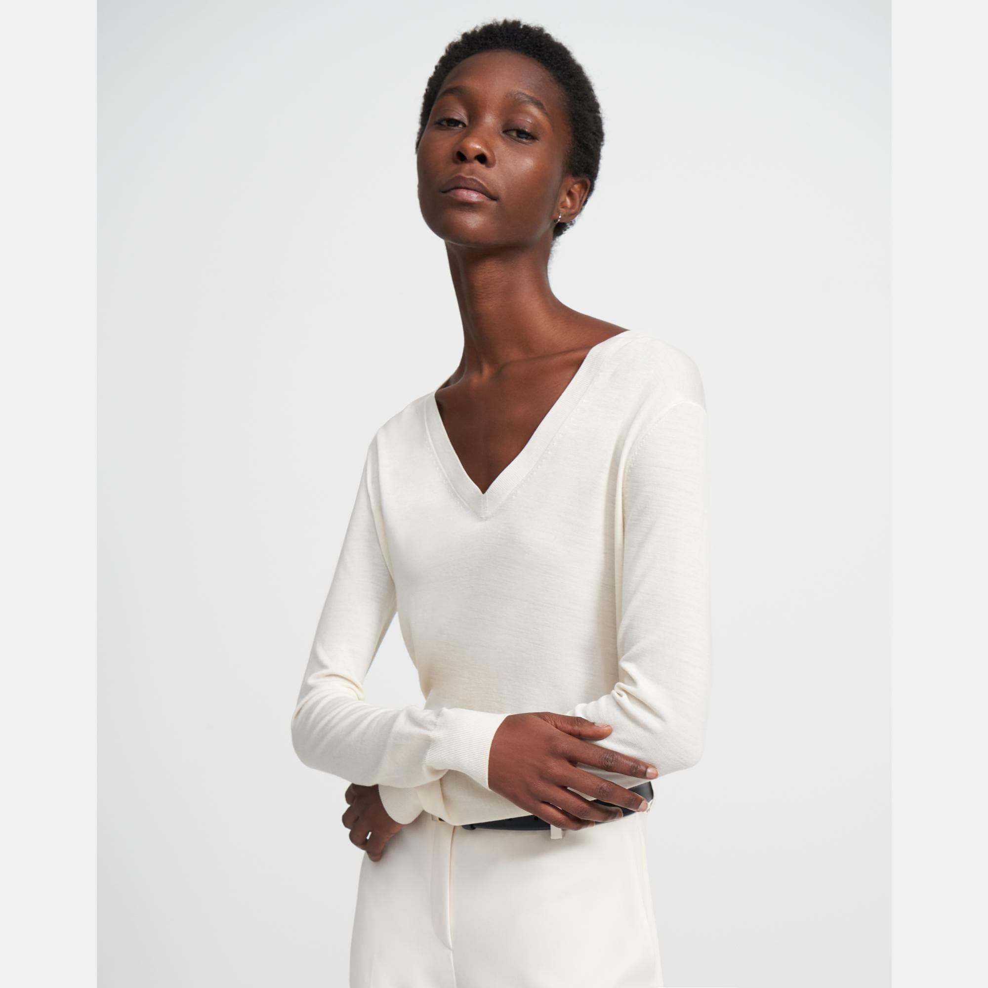 V-Neck Sweater in Regal Wool