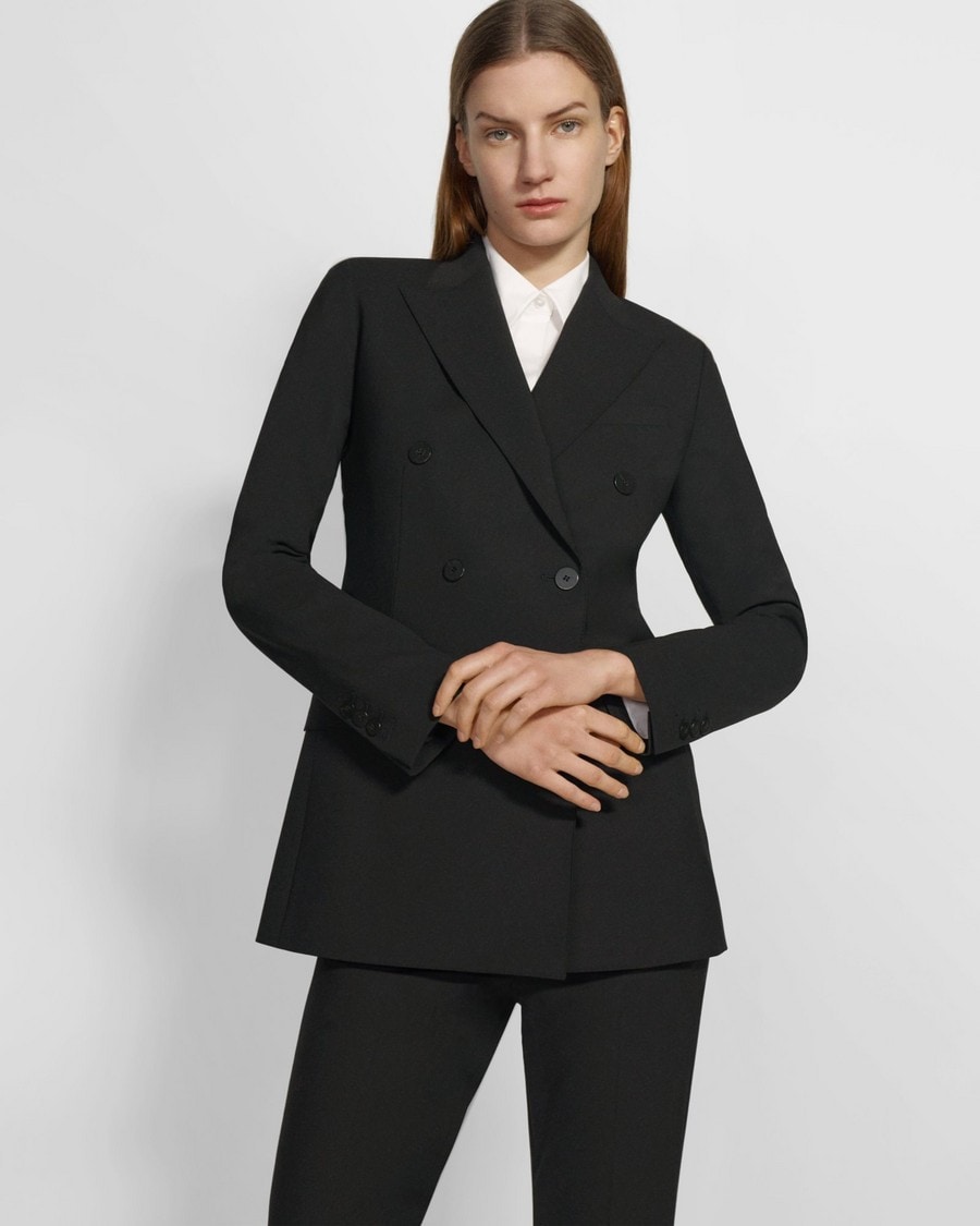 Double-Breasted Blazer in Stretch Wool