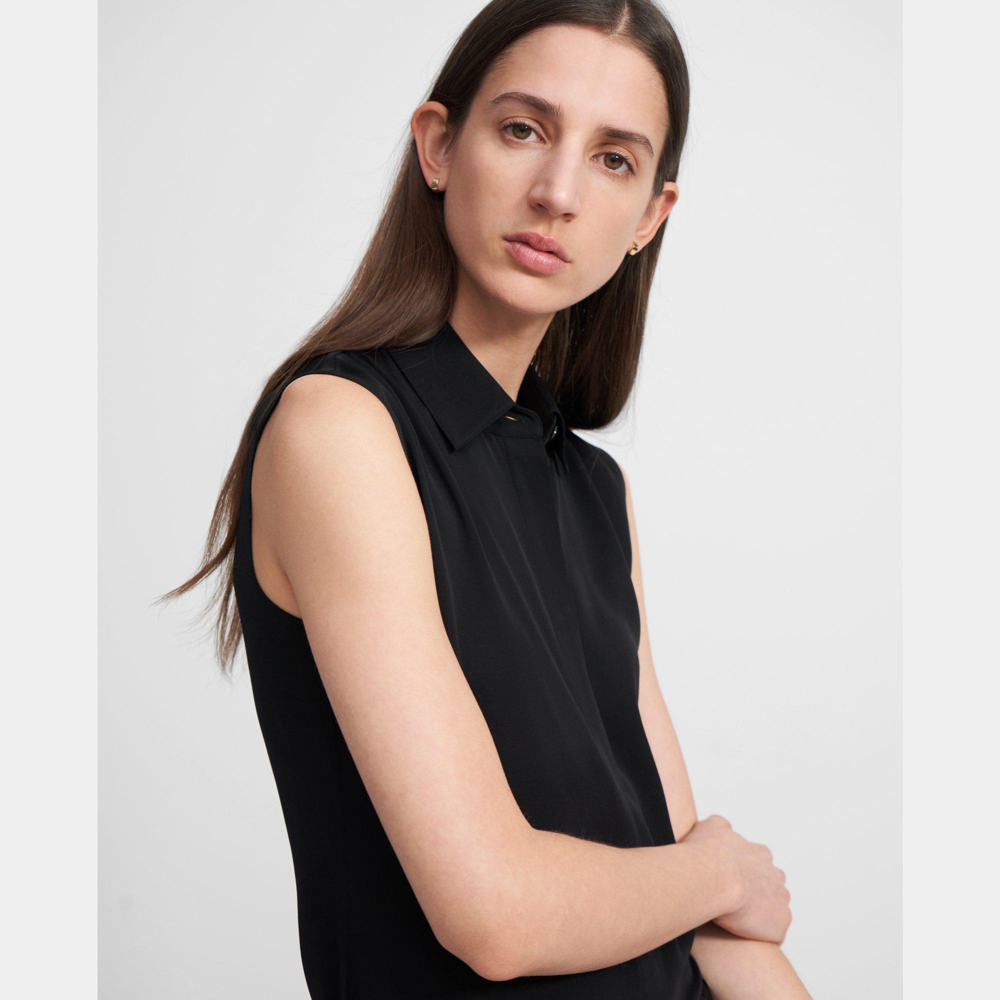 theory black sleeveless top