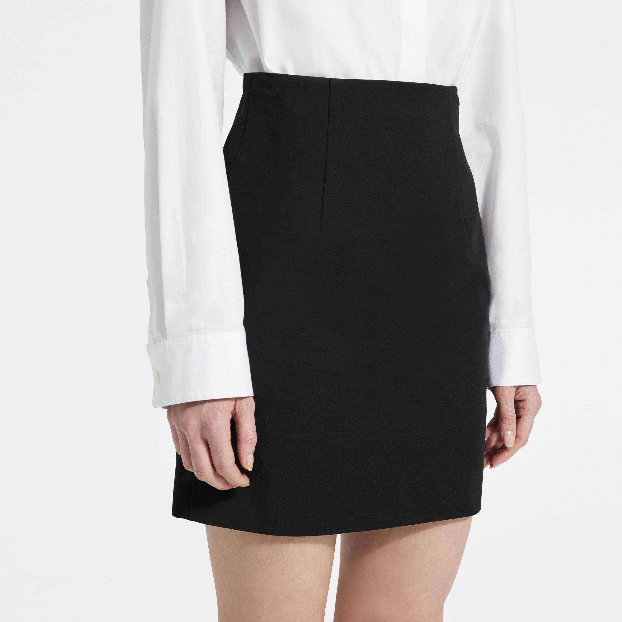 Double Stretch Cotton Mini Skirt
