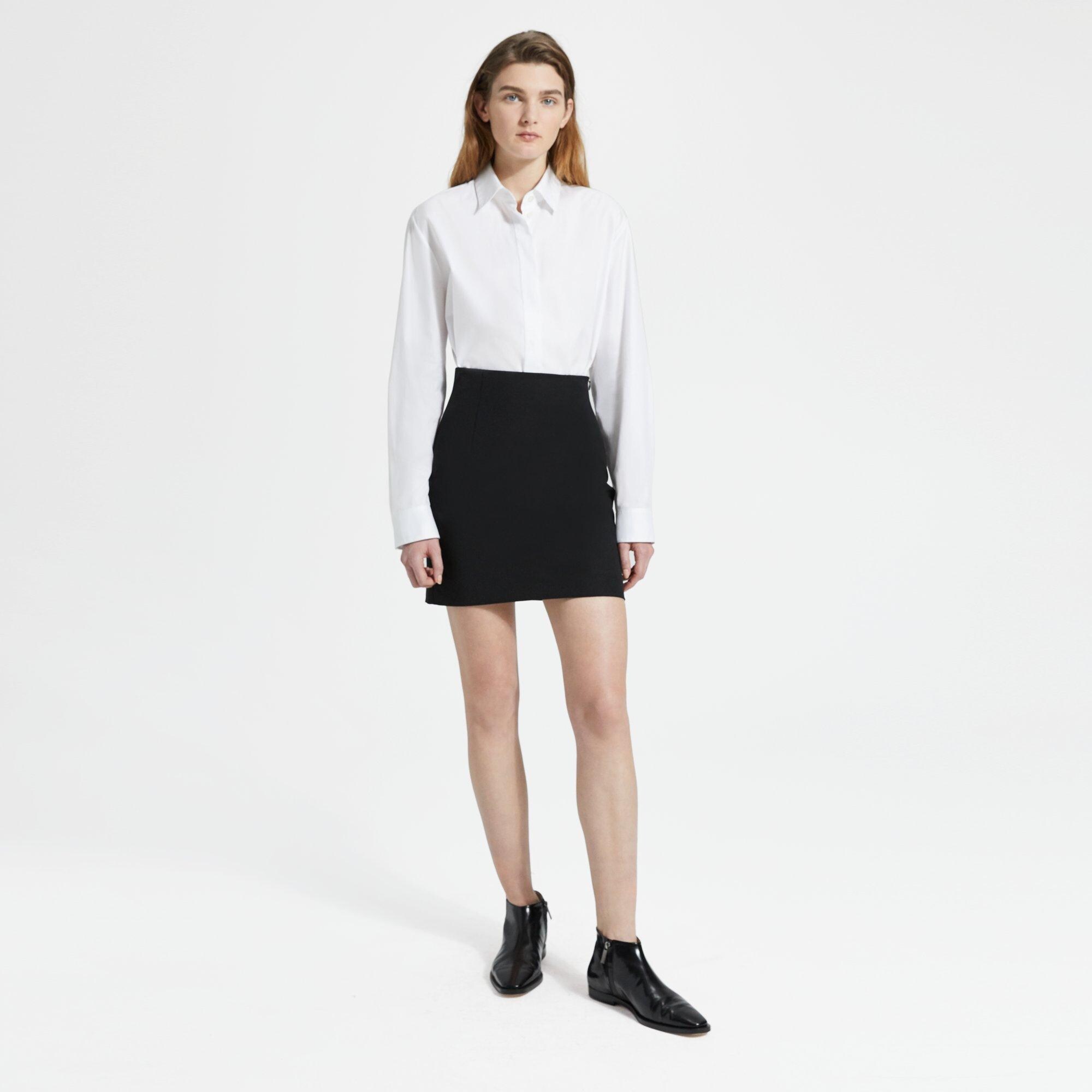 Double Stretch Cotton Mini Skirt