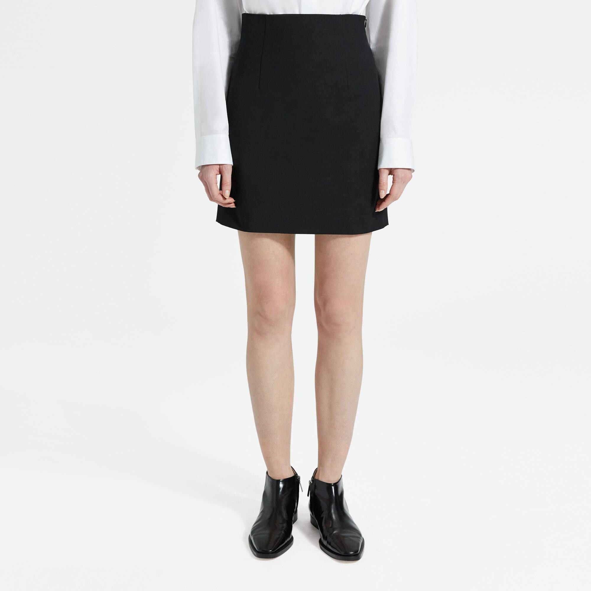 Double Stretch Cotton Mini Skirt