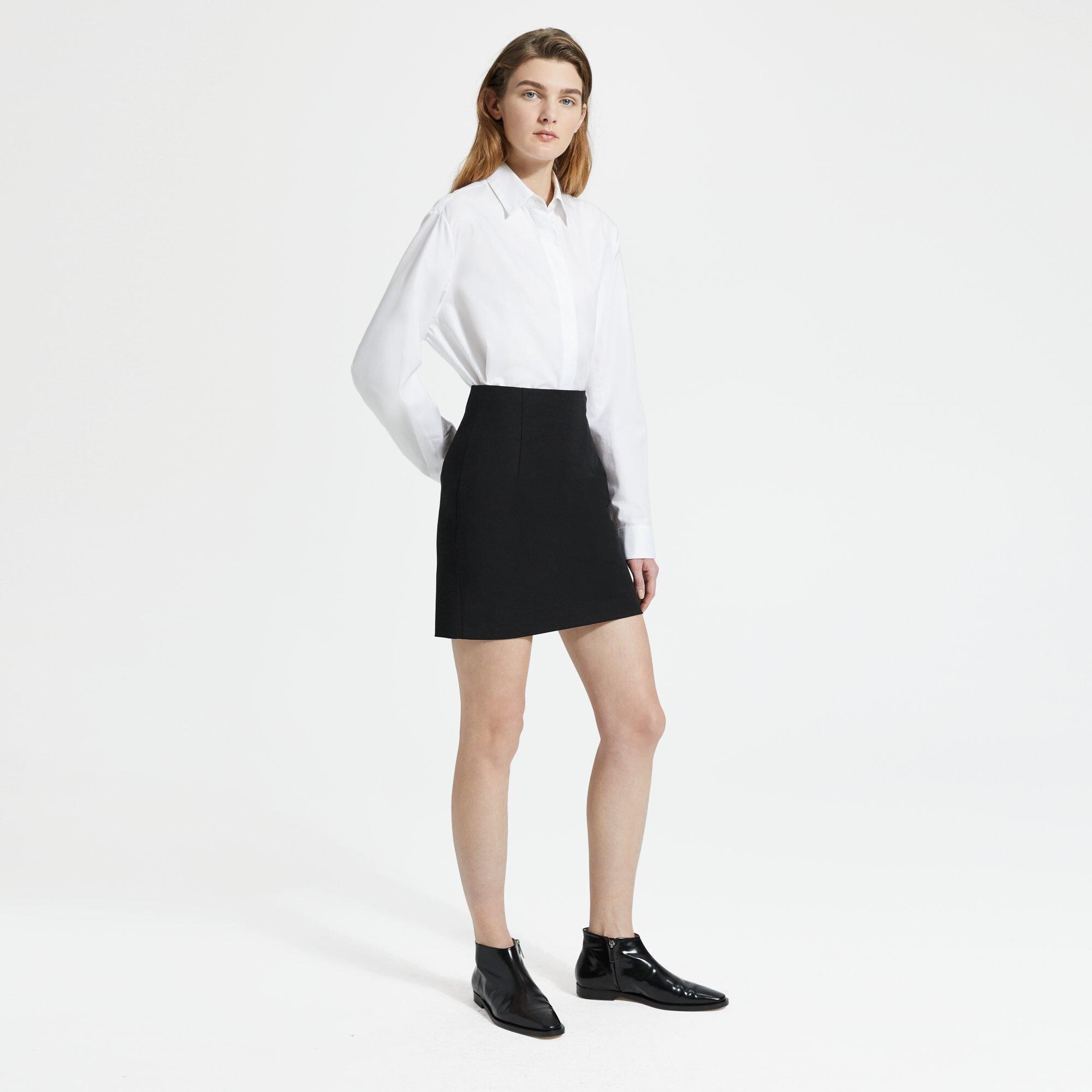 Double Stretch Cotton Mini Skirt