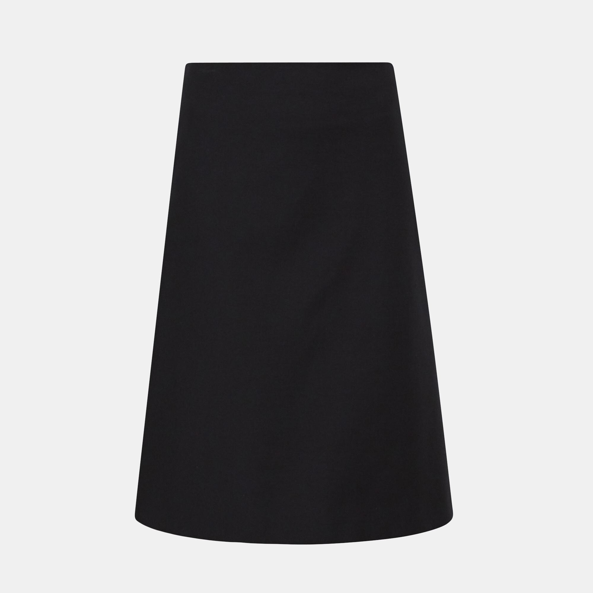 Double Stretch Cotton Easy Midi Skirt