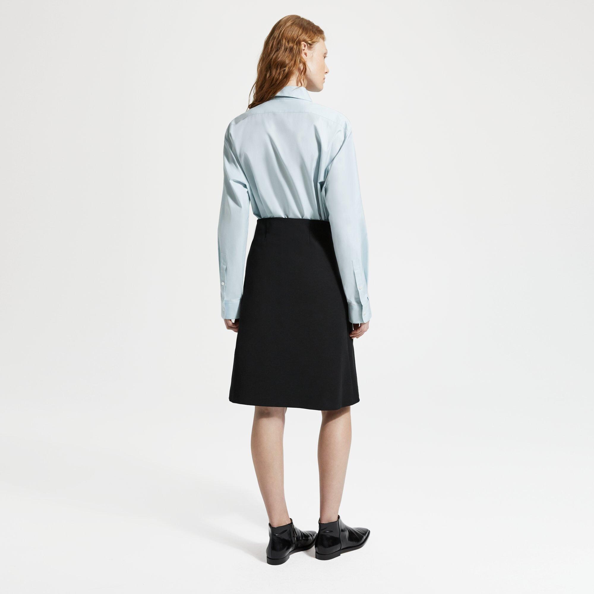 Double Stretch Cotton Easy Midi Skirt