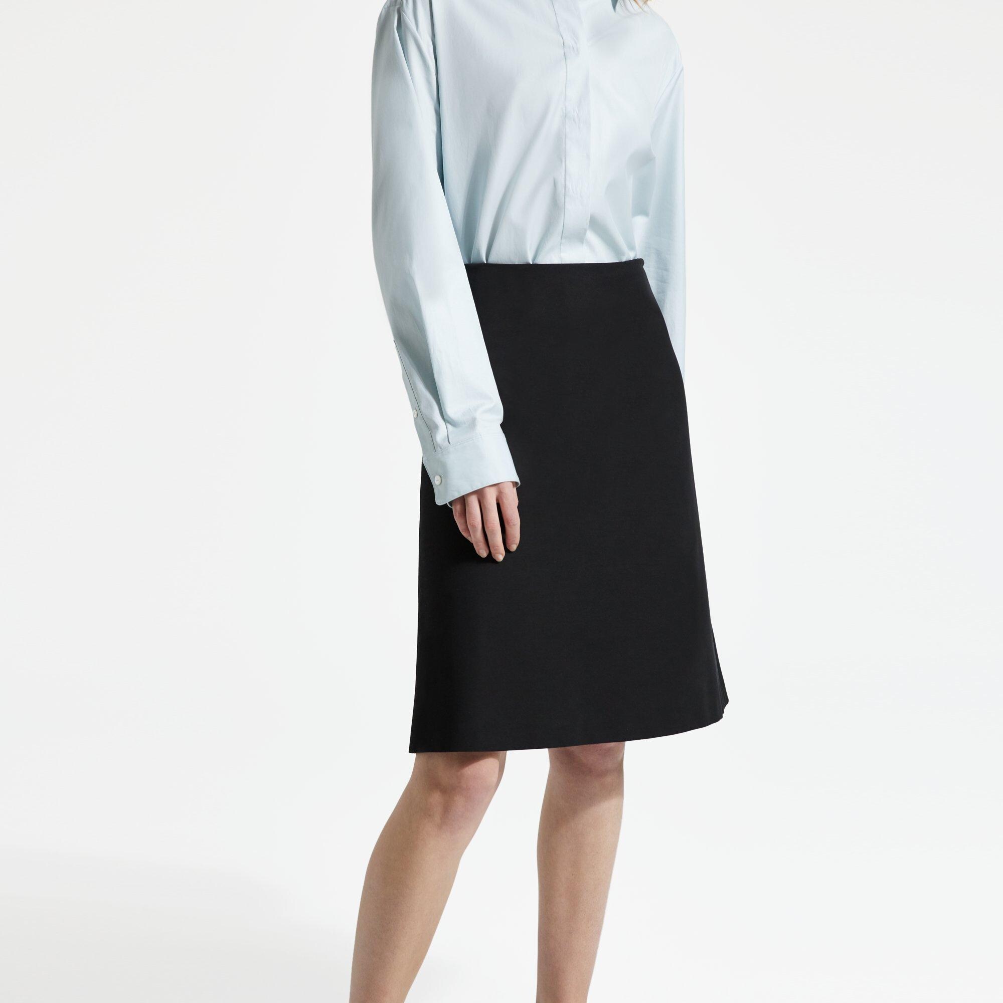 Double Stretch Cotton Easy Midi Skirt