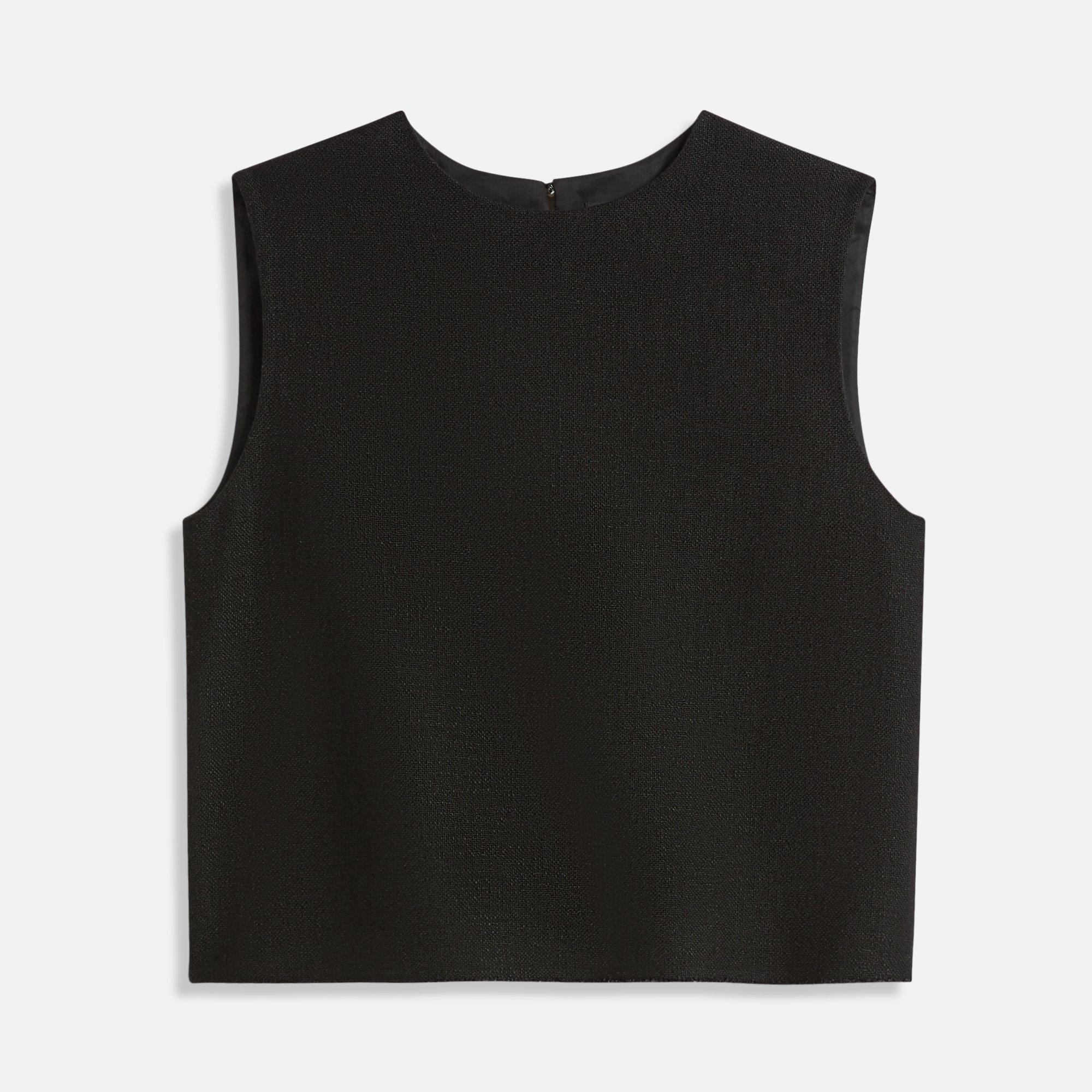 Tweed Cropped Sleeveless Shell