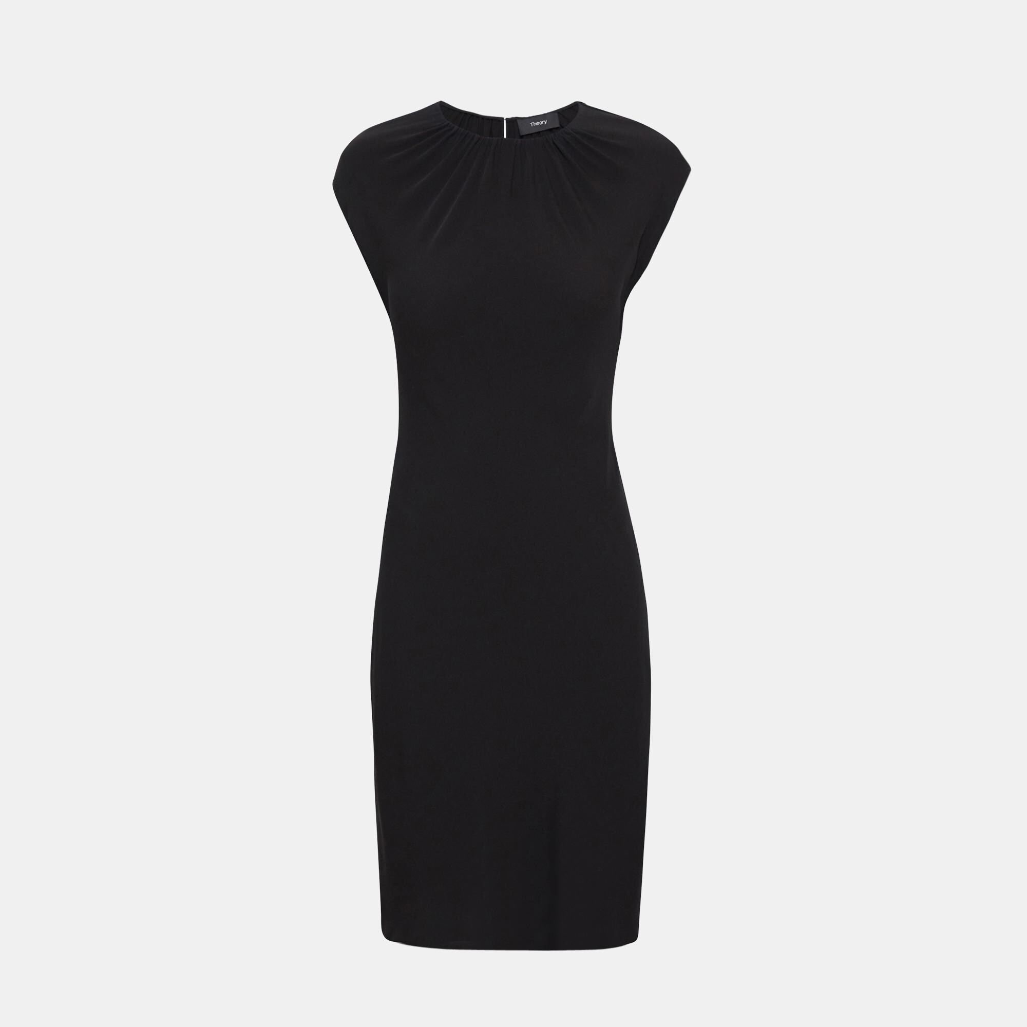 Classic Crepe Shirred Dress