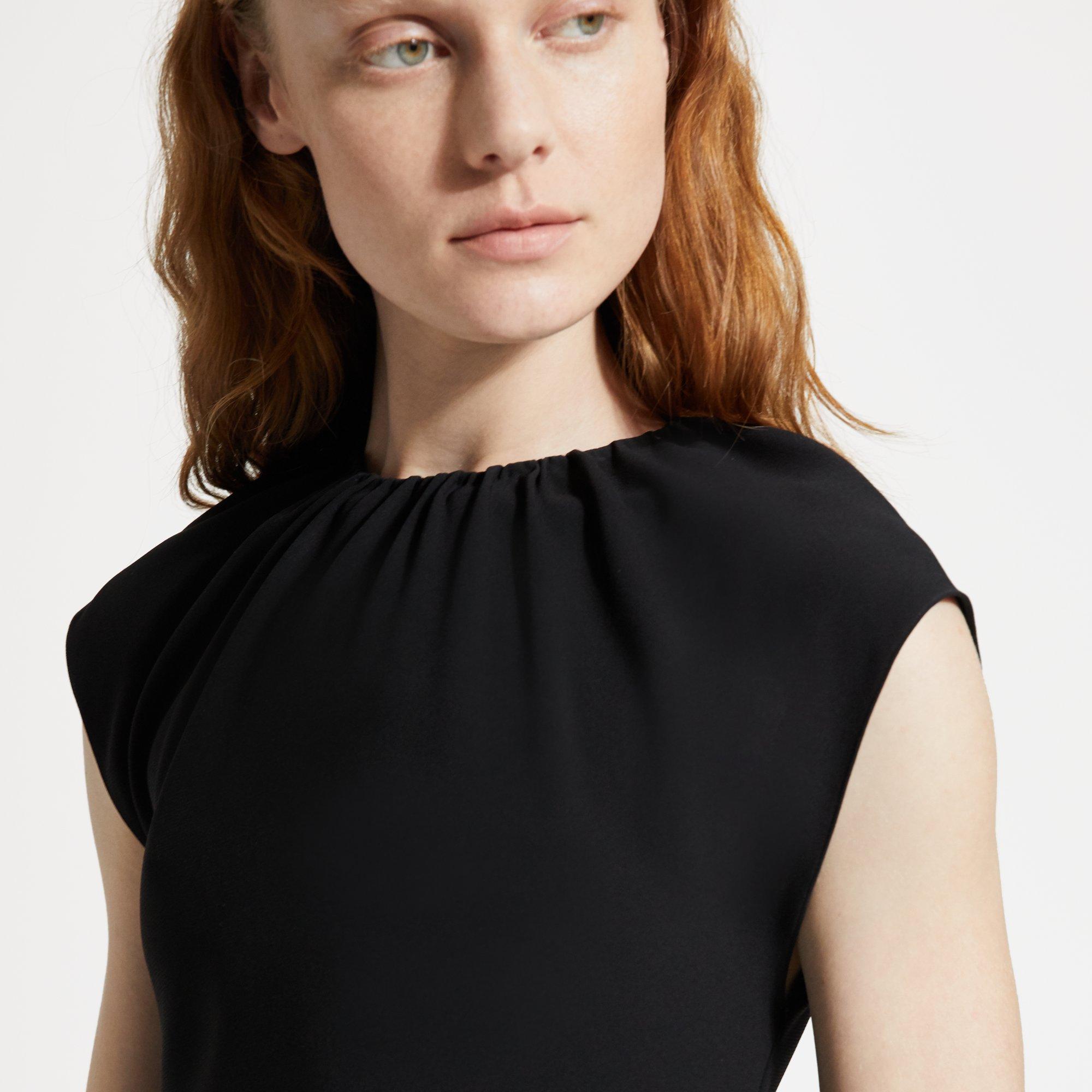 Classic Crepe Shirred Dress