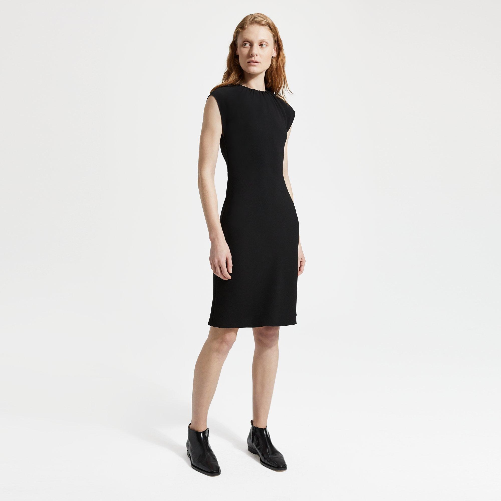 Classic Crepe Shirred Dress