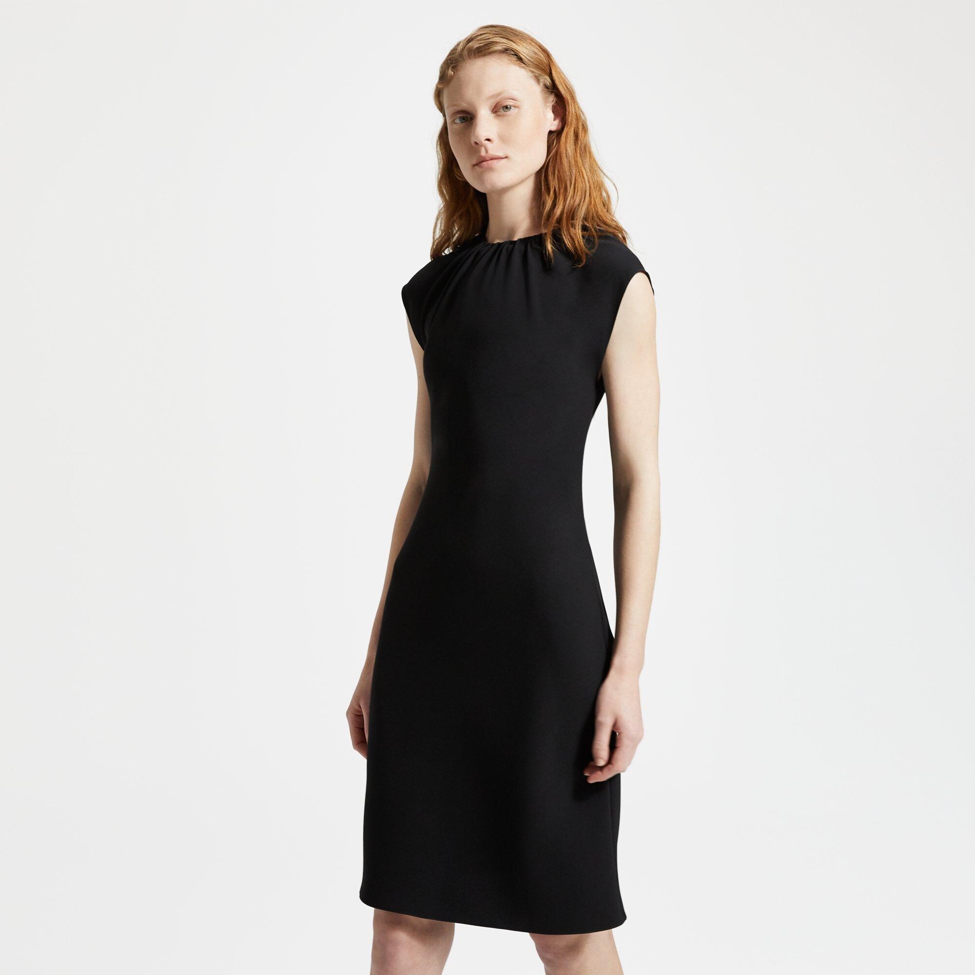 Classic Crepe Shirred Dress