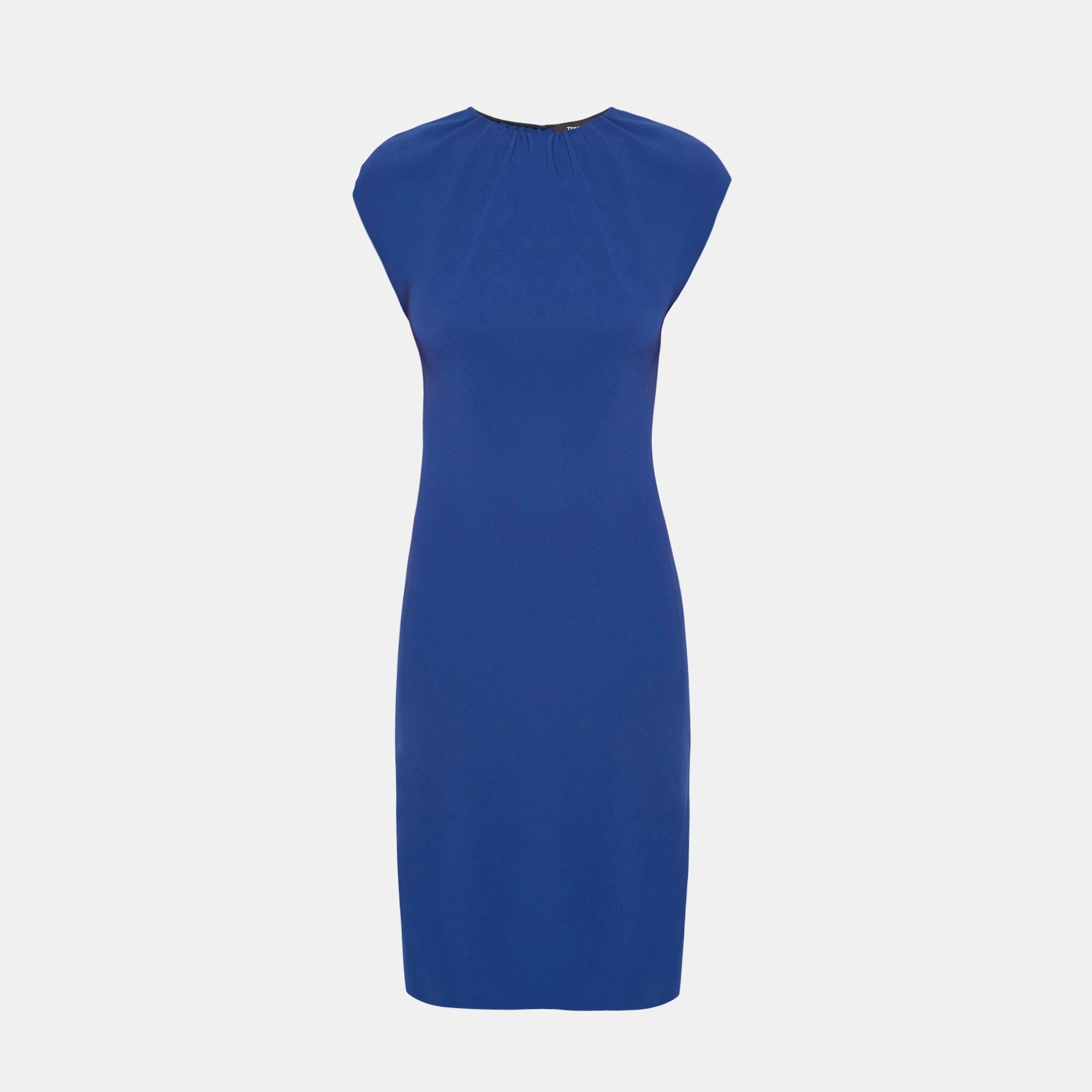 Classic Crepe Shirred Dress