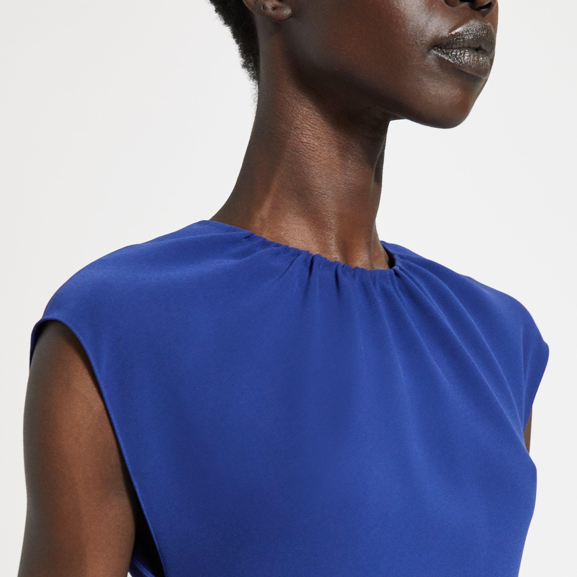 Classic Crepe Shirred Dress