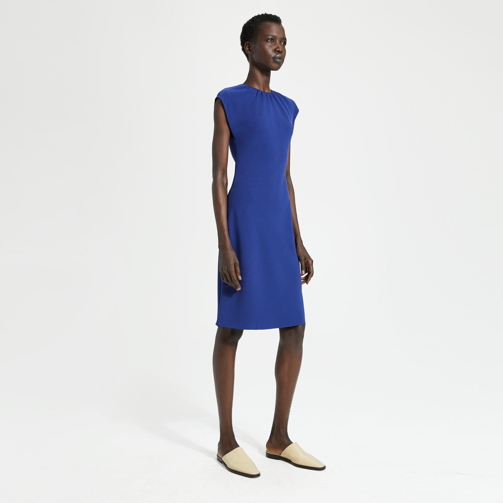 Classic Crepe Shirred Dress