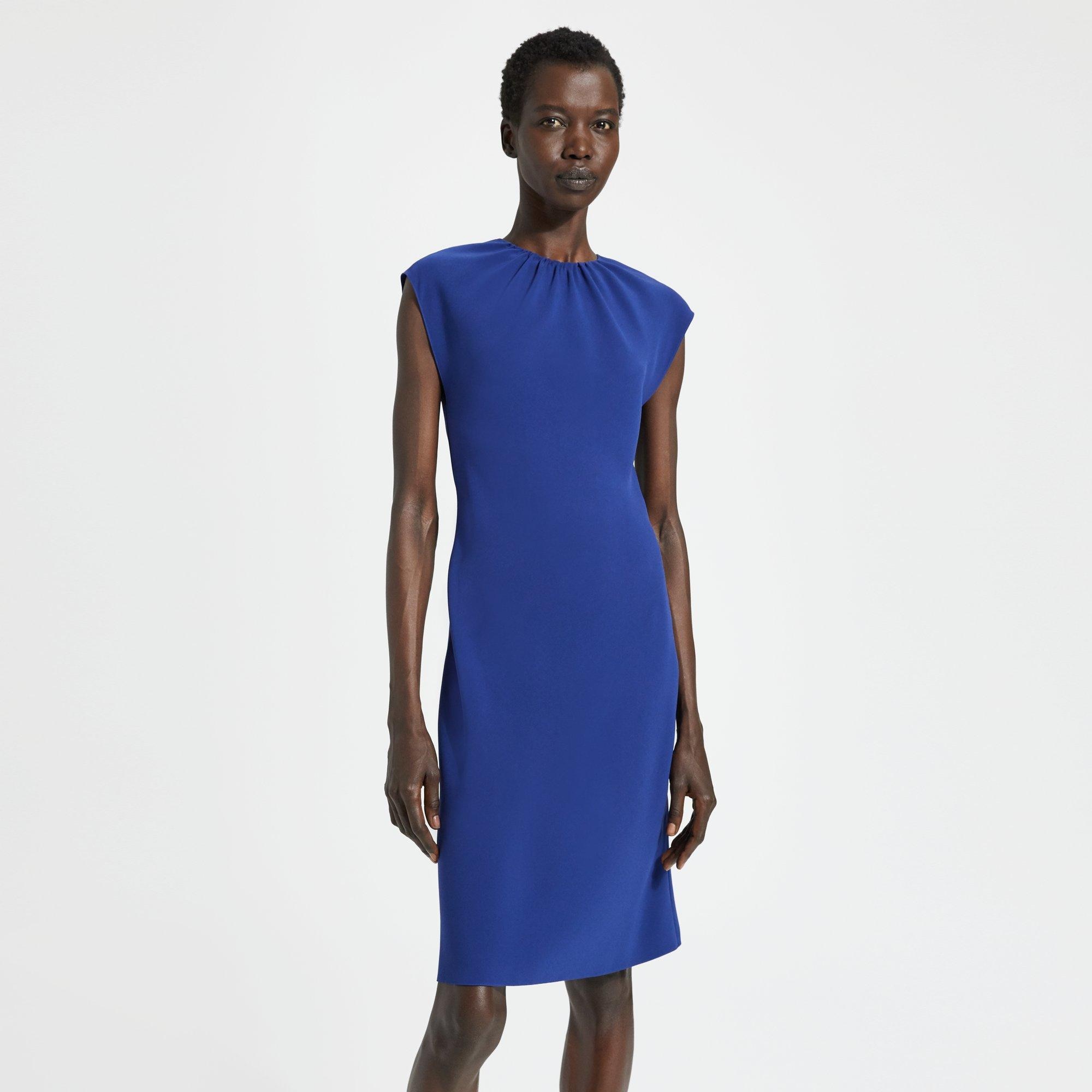 Classic Crepe Shirred Dress