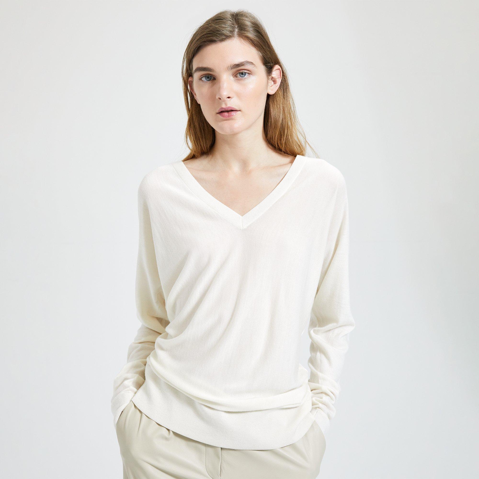 Deep V Dolman-Sleeve Sweater