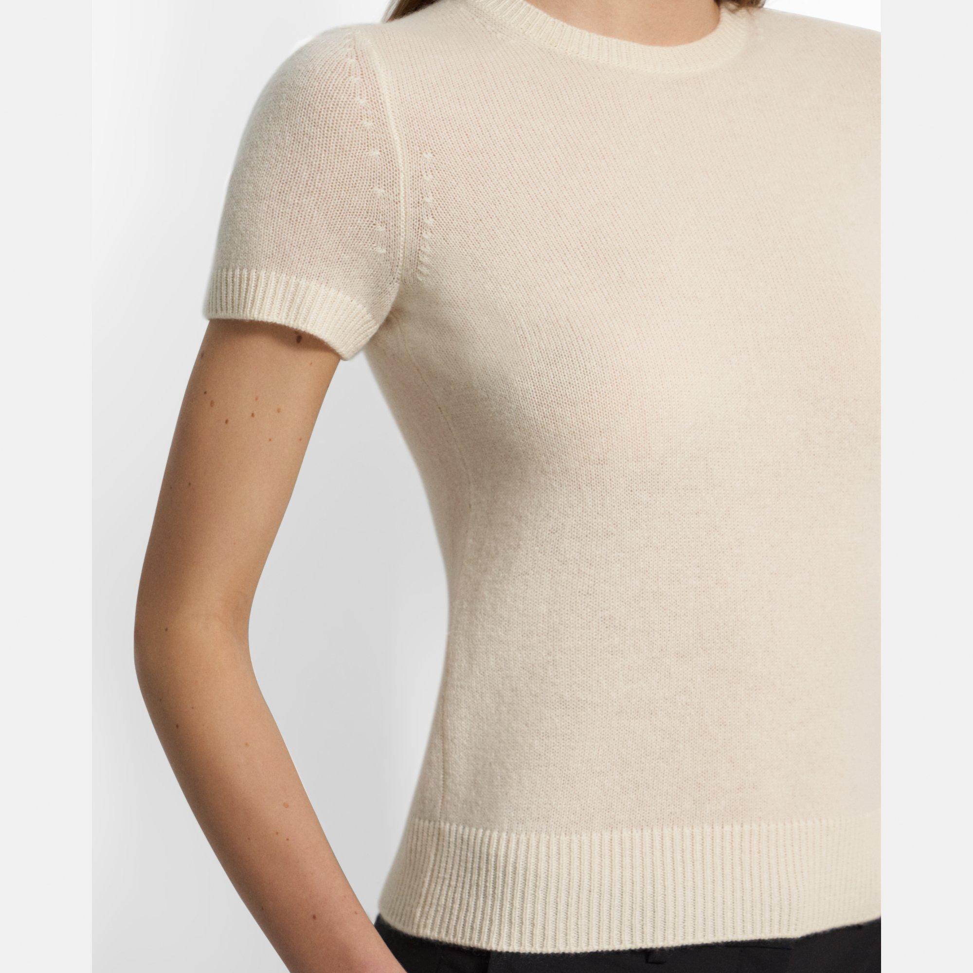 Short-Sleeve Sweater in Feather Cashmere