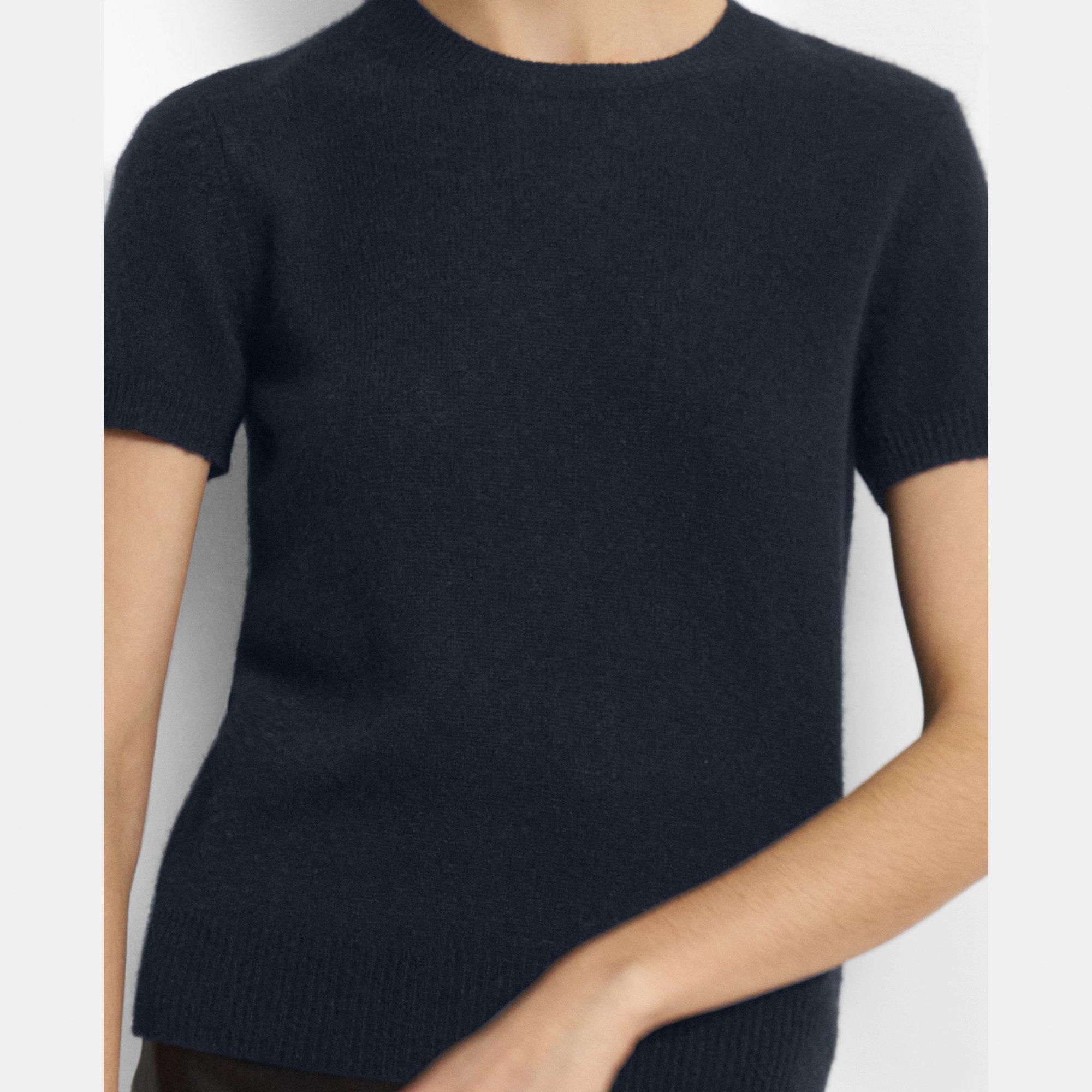 Short-Sleeve Sweater in Feather Cashmere