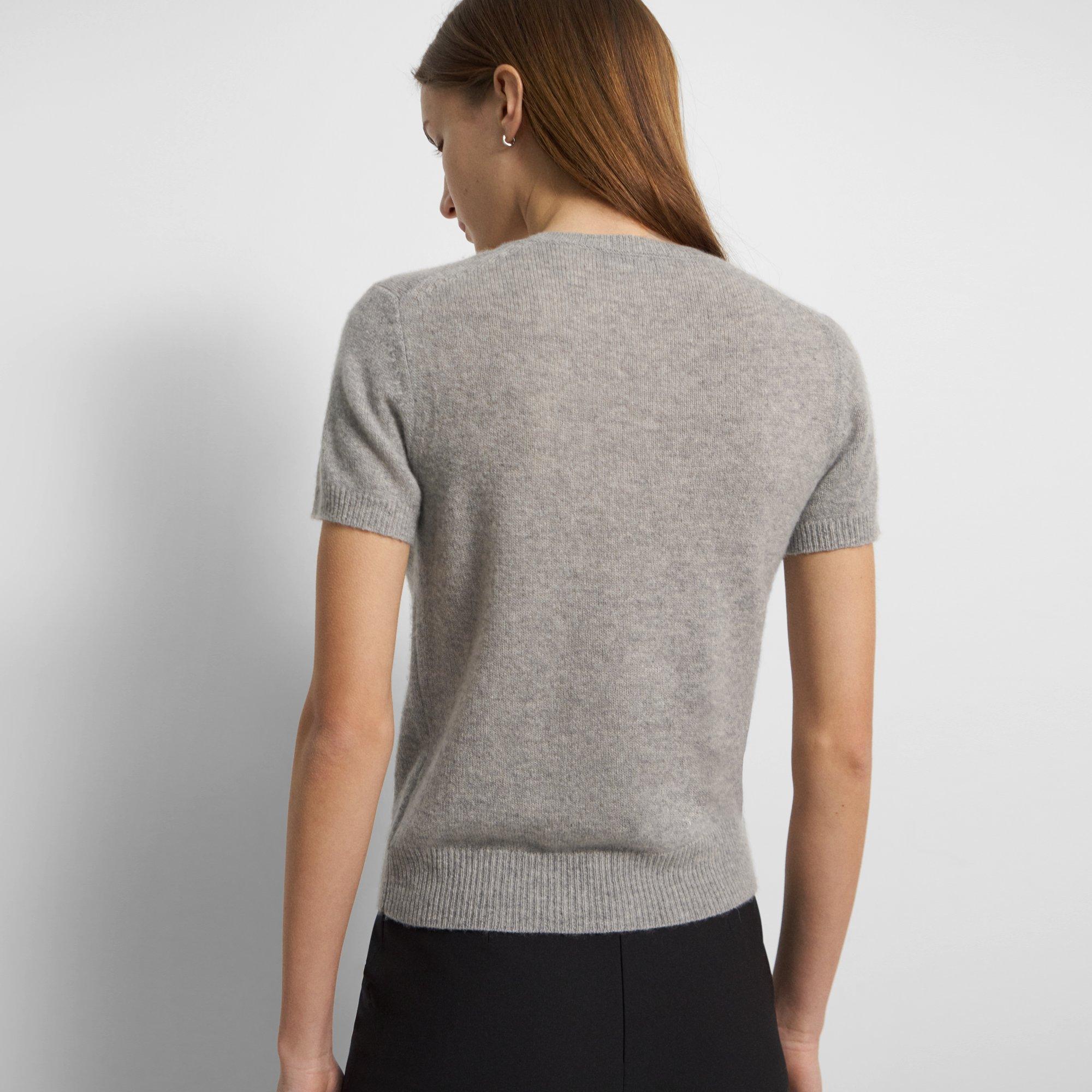 Short-Sleeve Sweater in Feather Cashmere