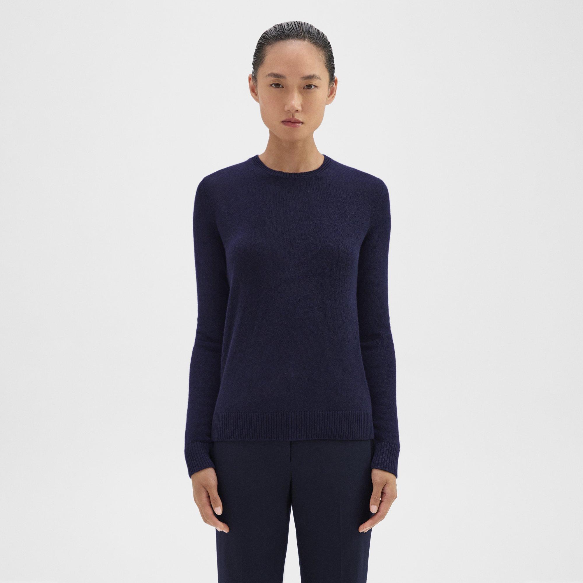 띠어리 Theory Crewneck Sweater in Feather Cashmere,DEEP NAVY