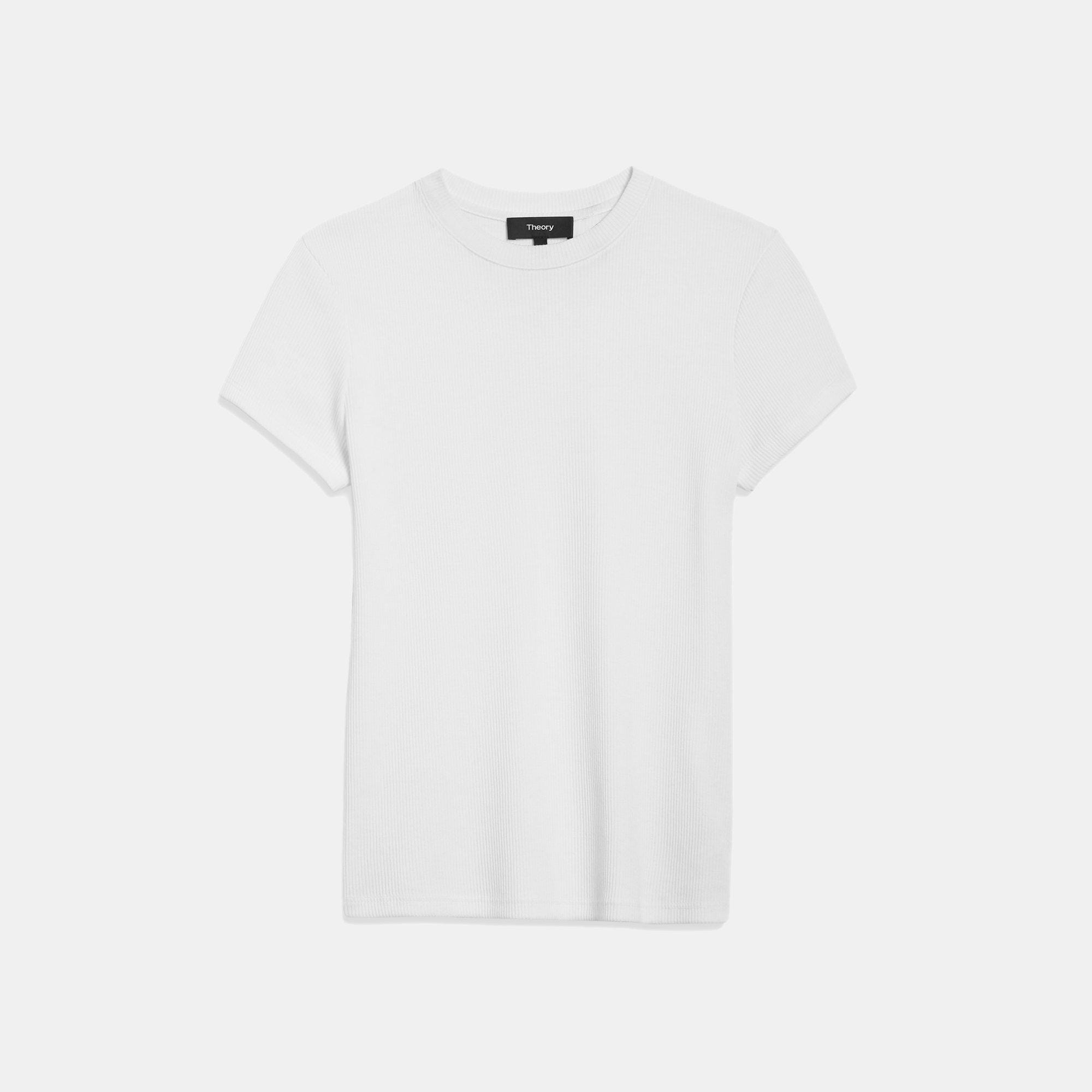 Theory Official Site | Tiny Tee in Ribbed Cotton