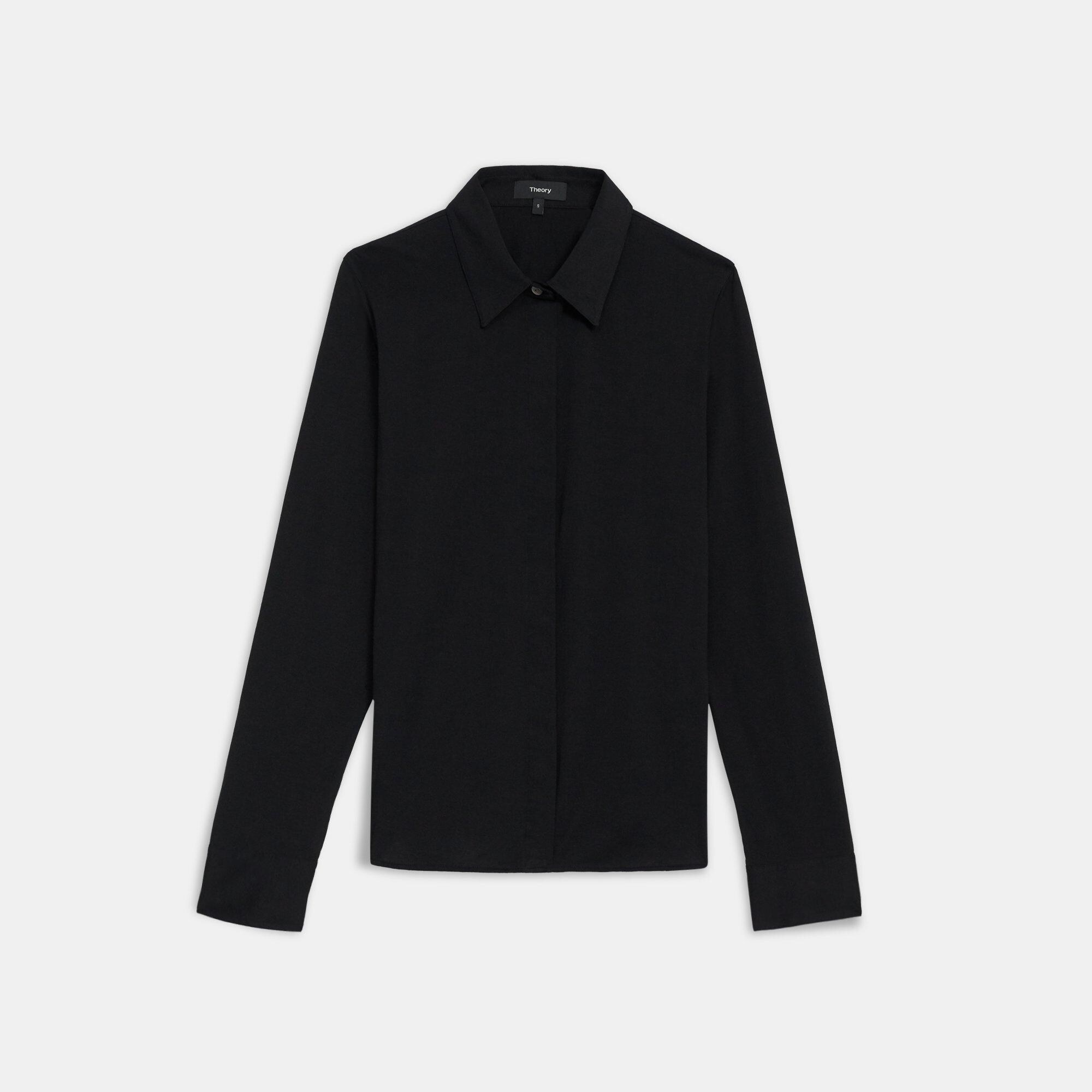 Fitted Shirt in Cotton Jersey