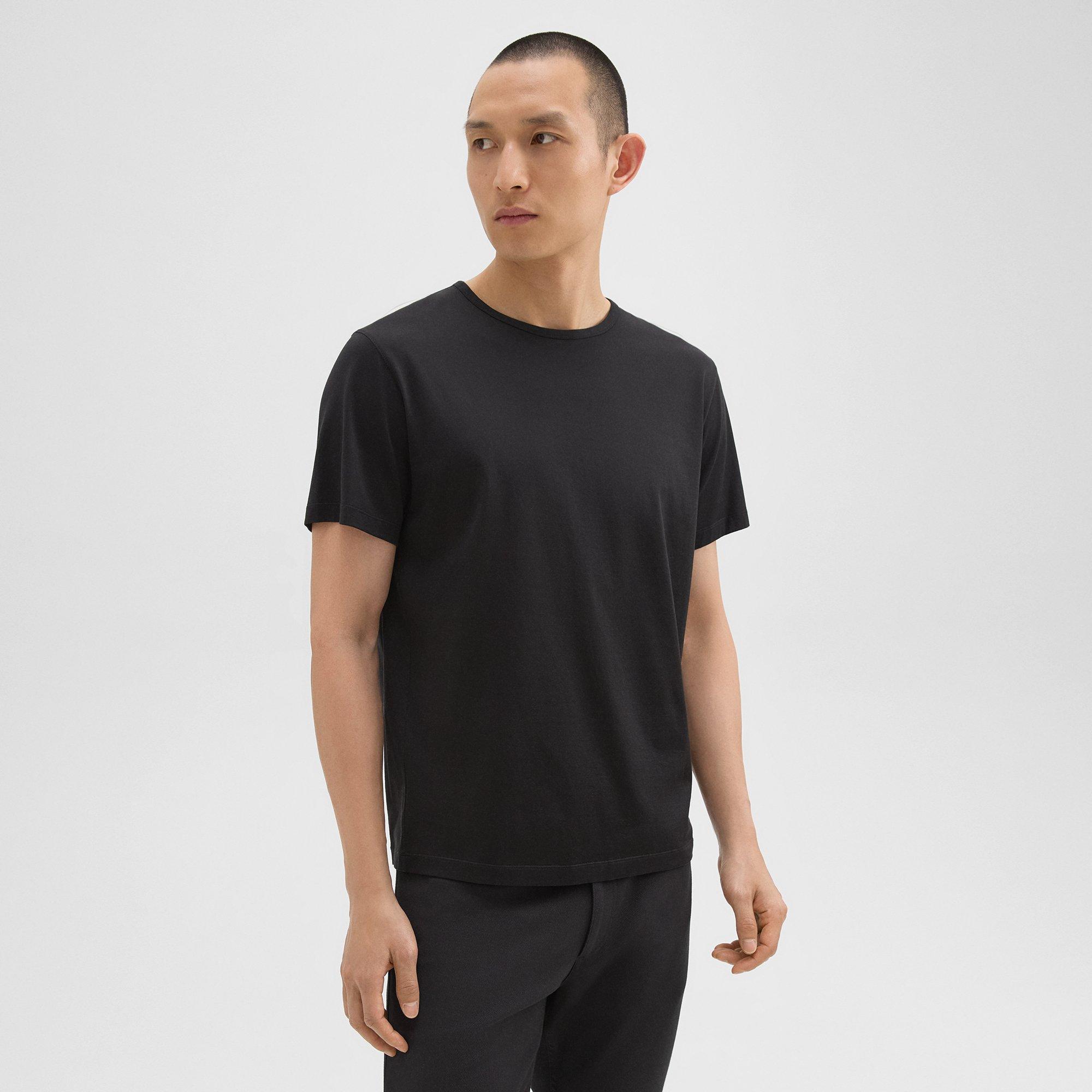 Black Luxe Cotton Jersey Precise Tee | Theory