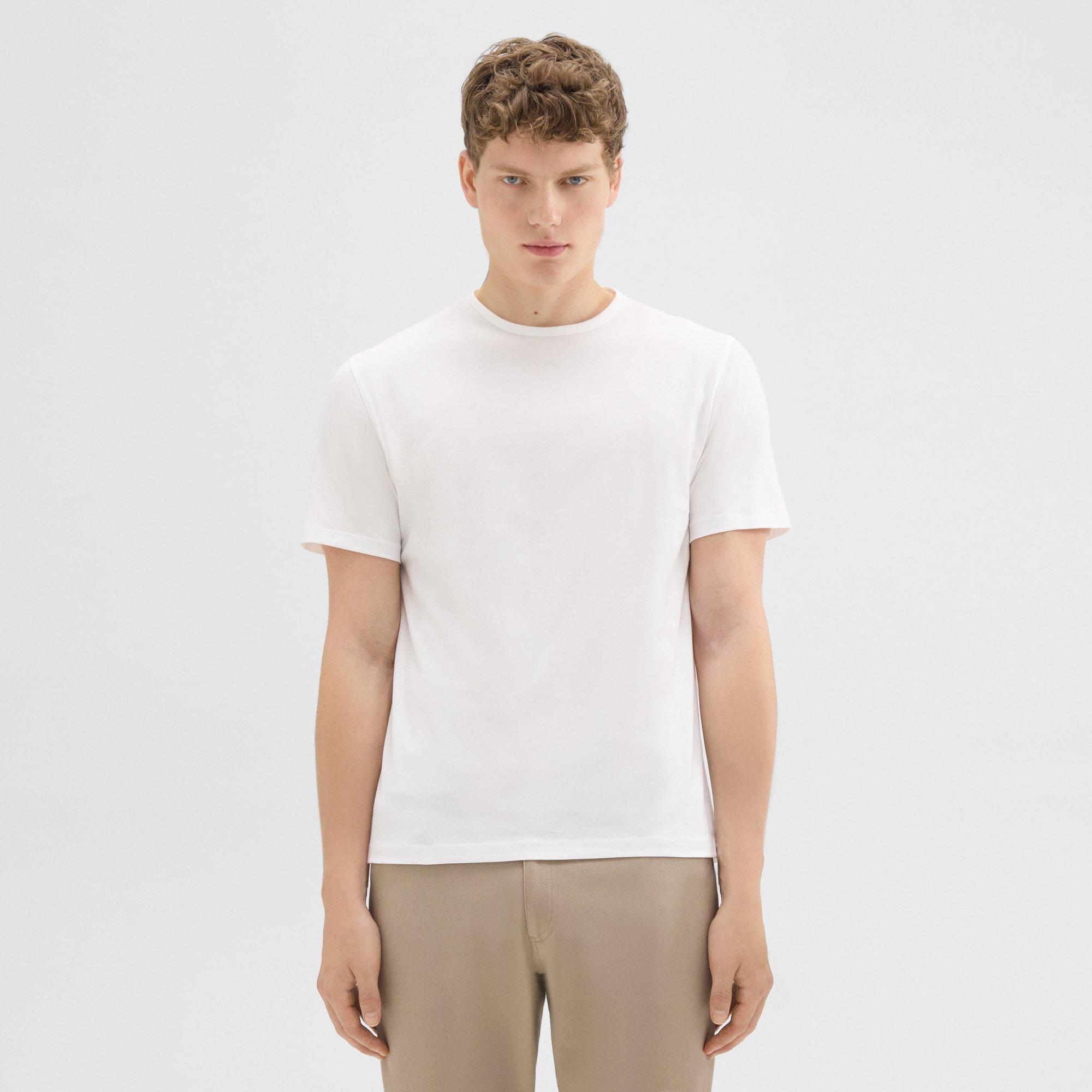 White Luxe Cotton Jersey Precise Tee | Theory
