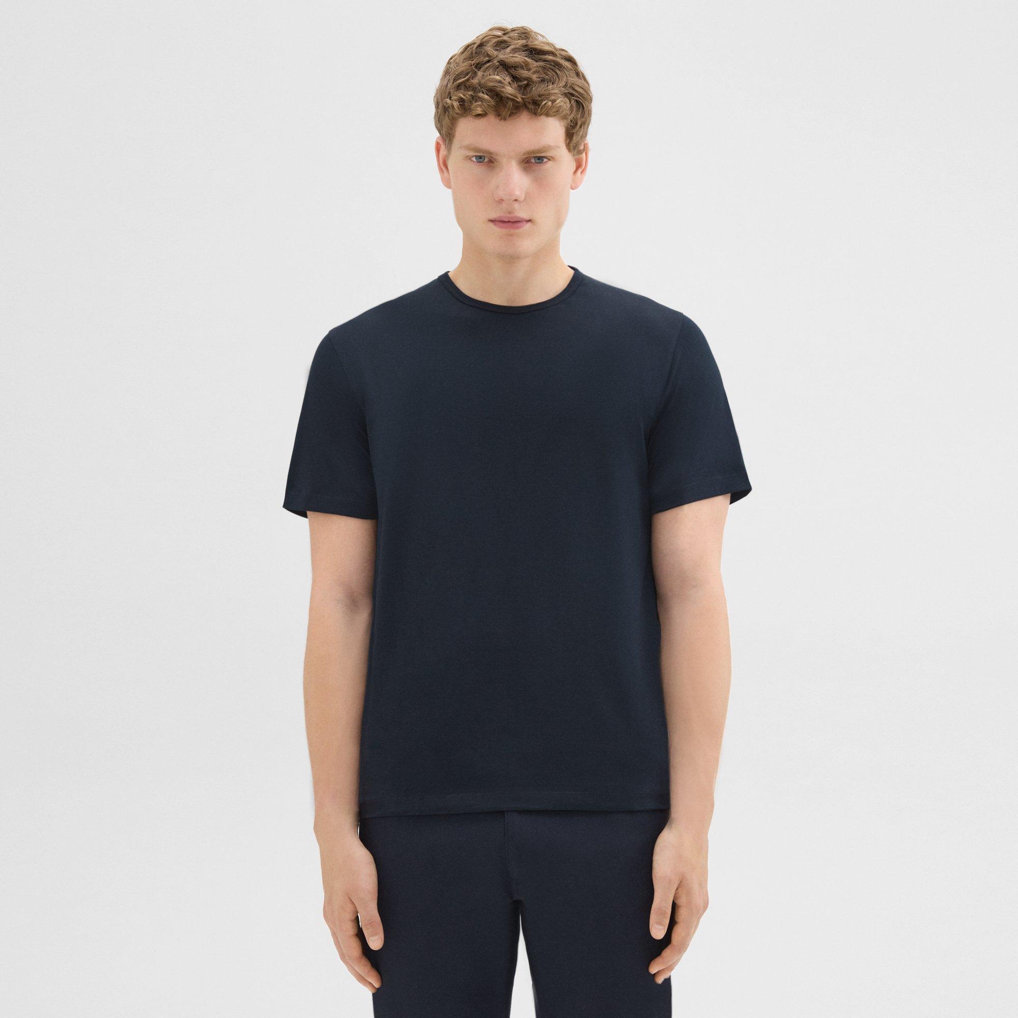 Blue Luxe Cotton Jersey Precise Tee | Theory