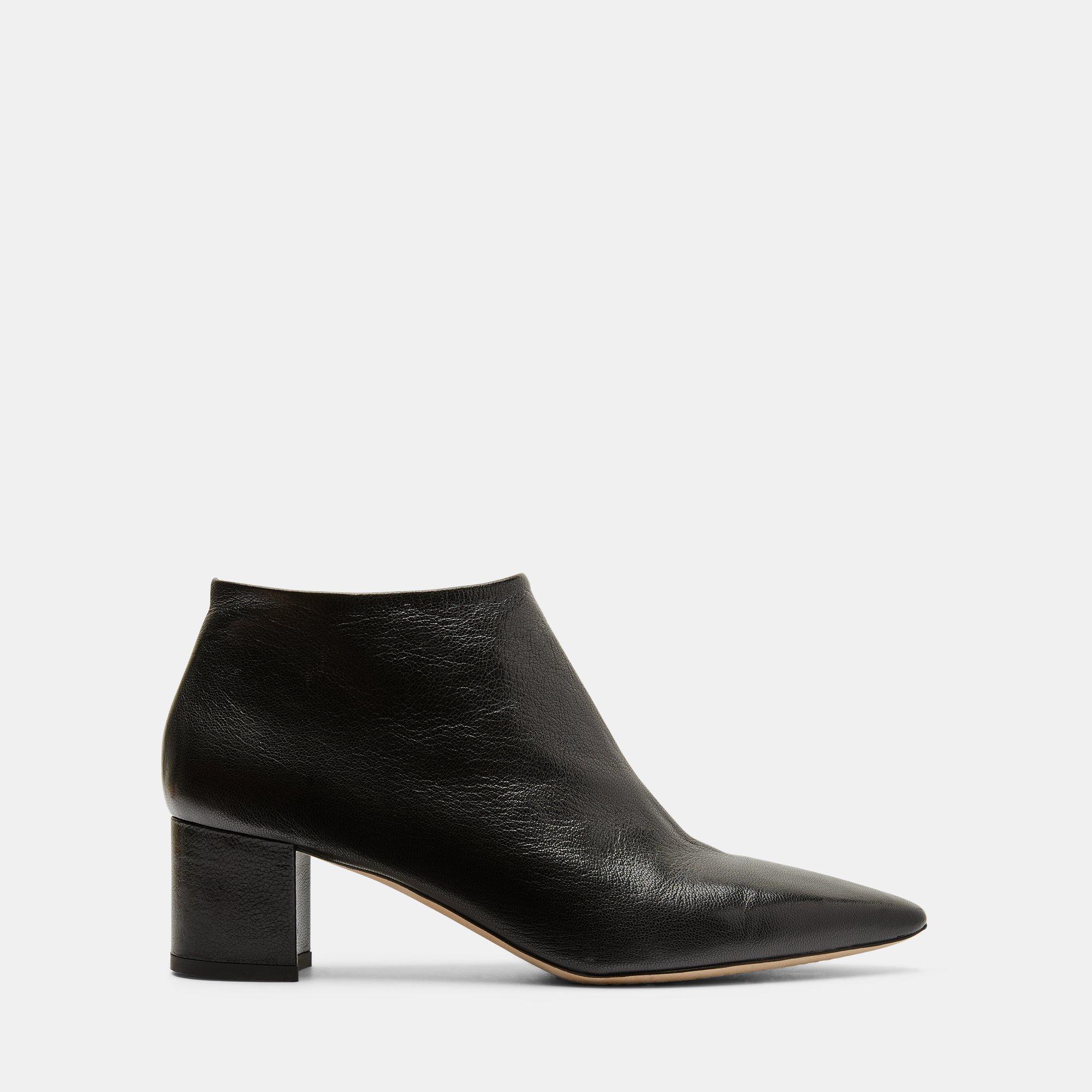 Mid Heel Bootie in Leather
