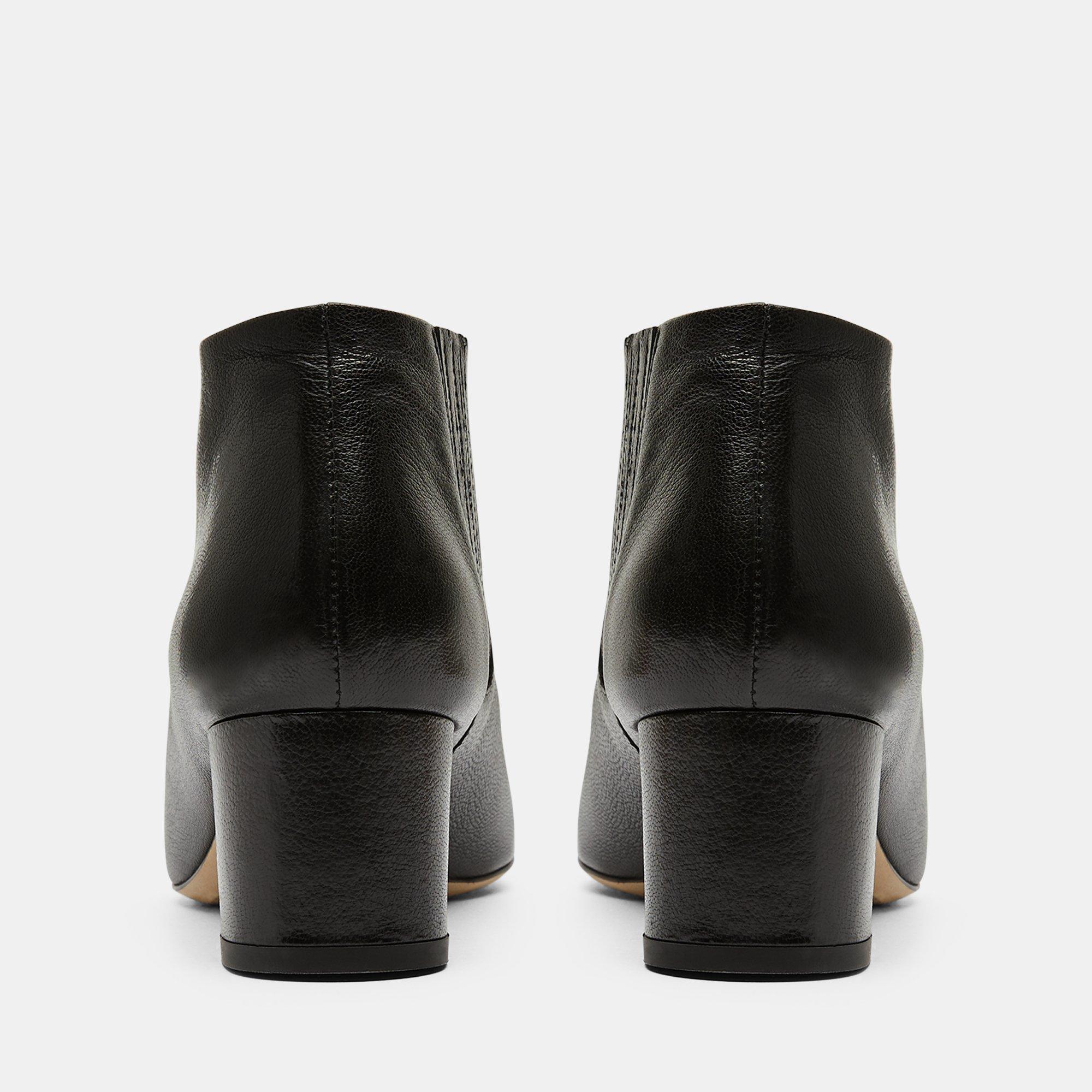 Mid Heel Bootie in Leather