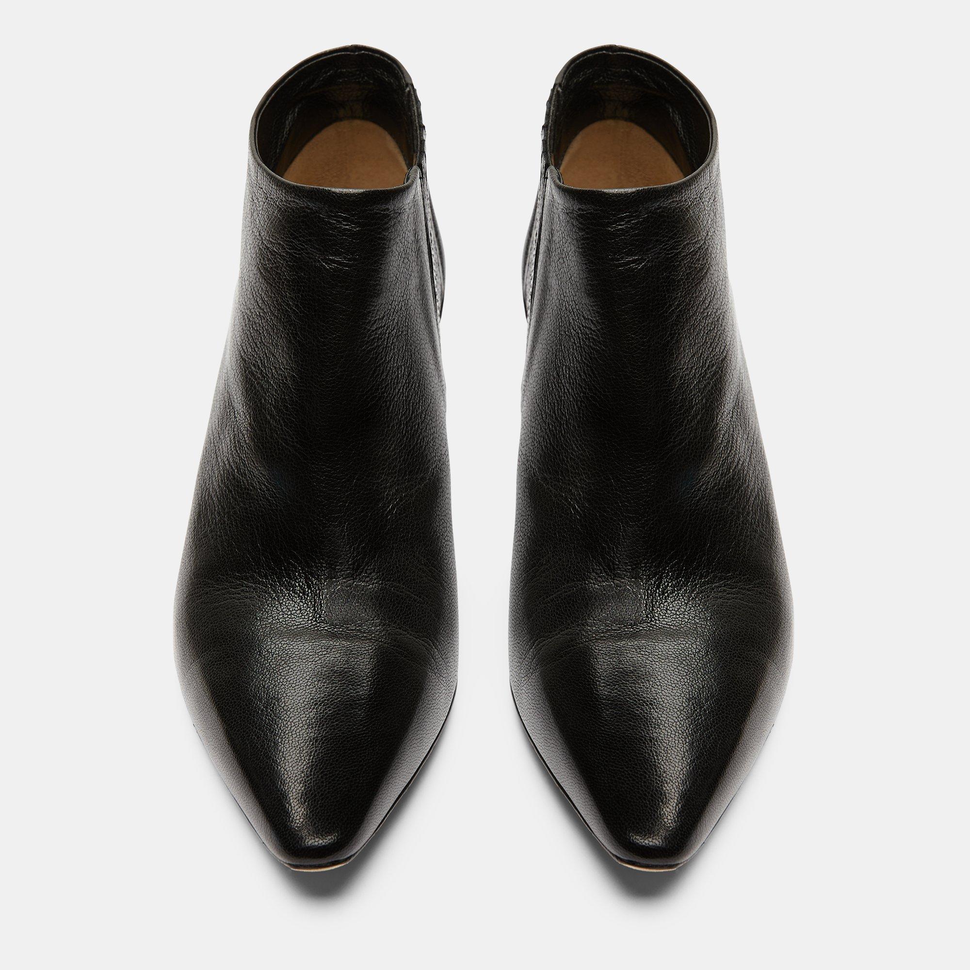 Mid Heel Bootie in Leather