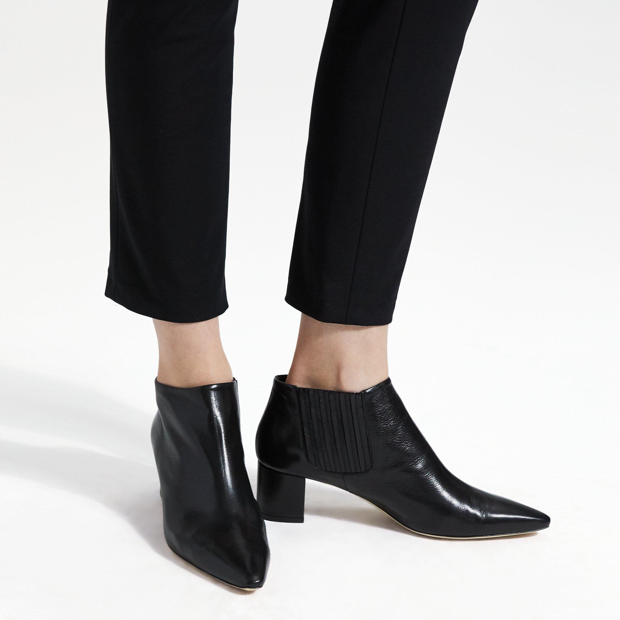 Mid Heel Bootie in Leather