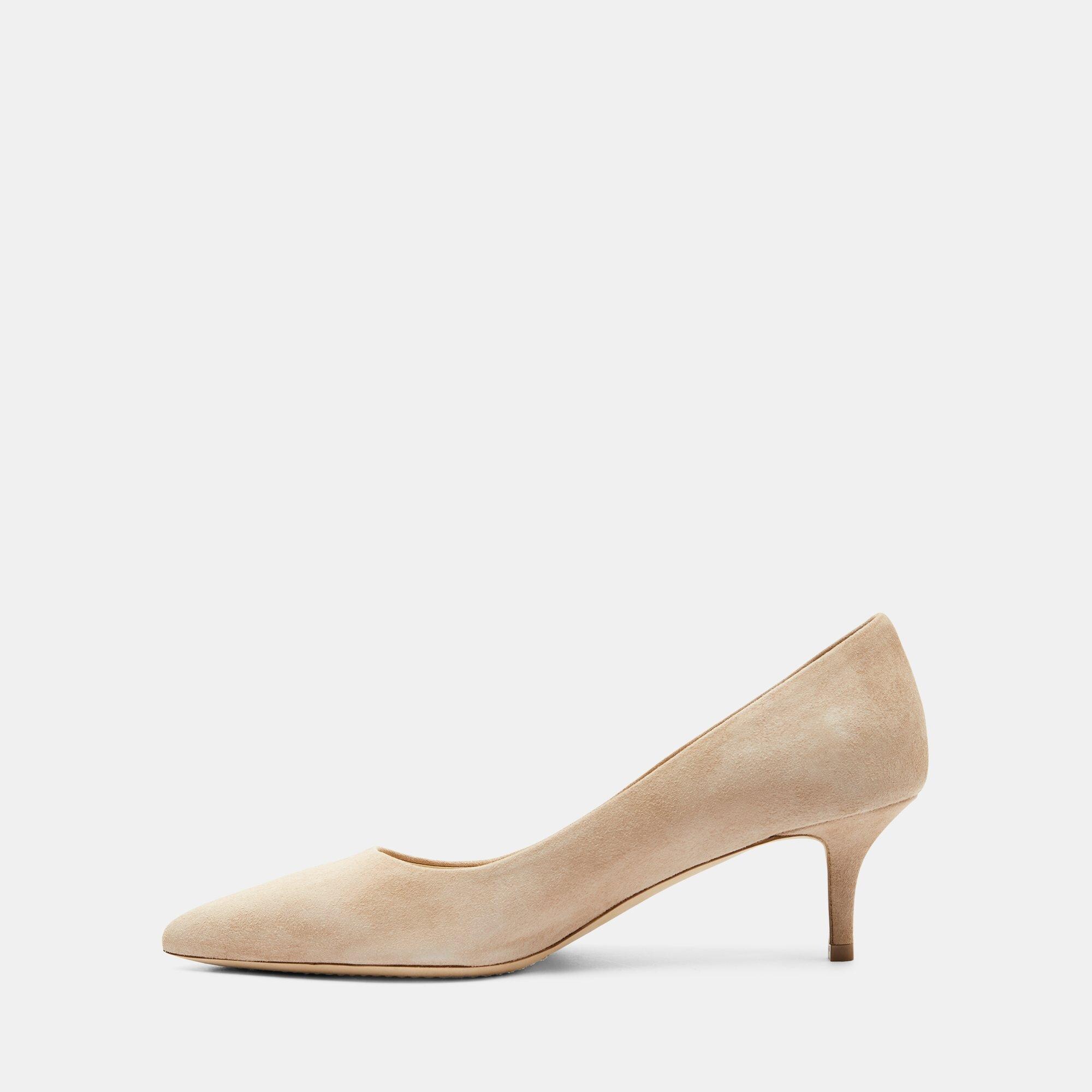 Beige Suede Pointed Toe Pump | Theory