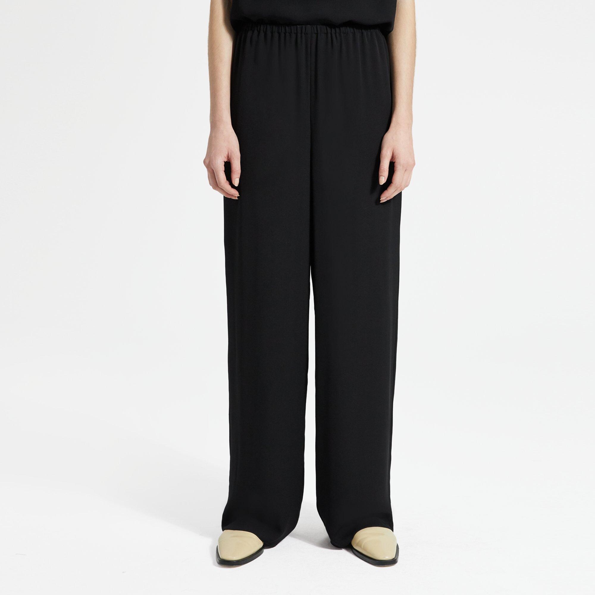 Silk straight pants The Row Black size 10 US in Silk - 42069552