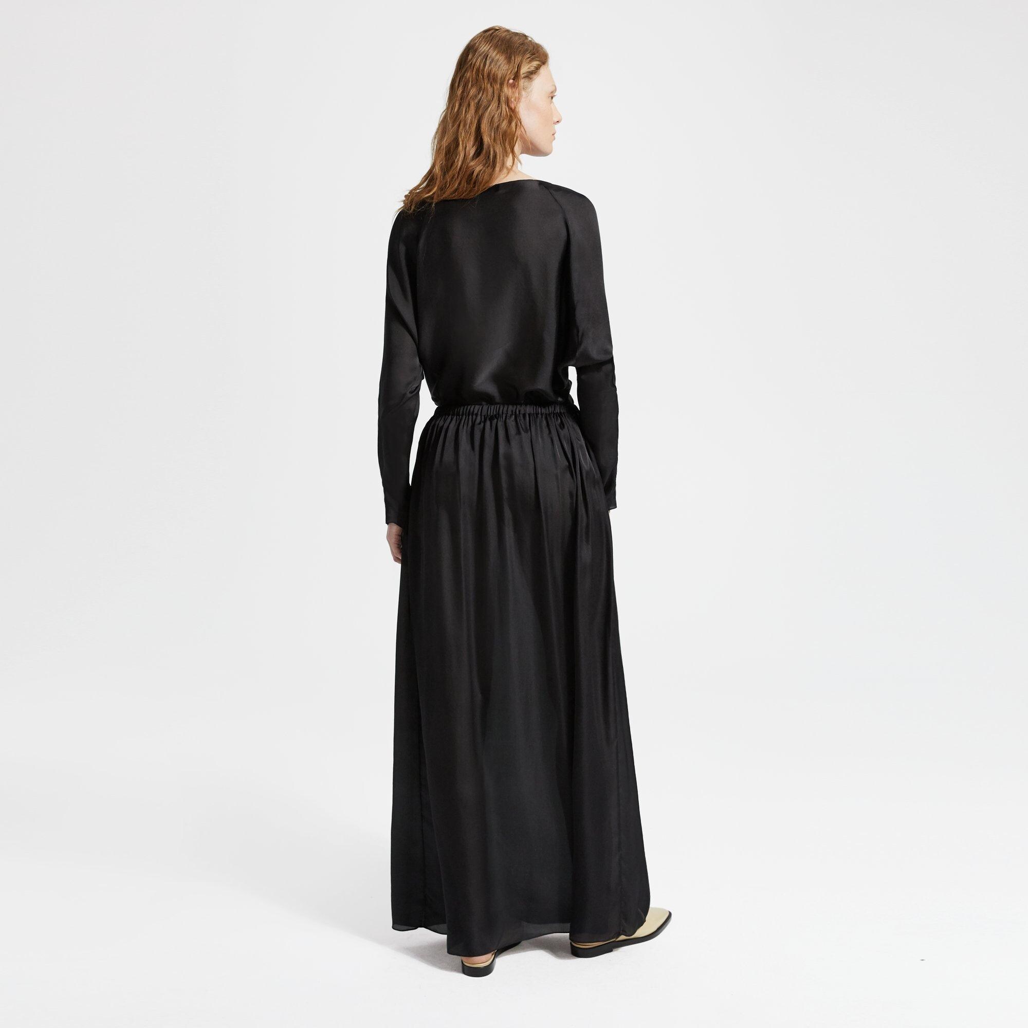 Silk Charmeuse Pull-On Skirt