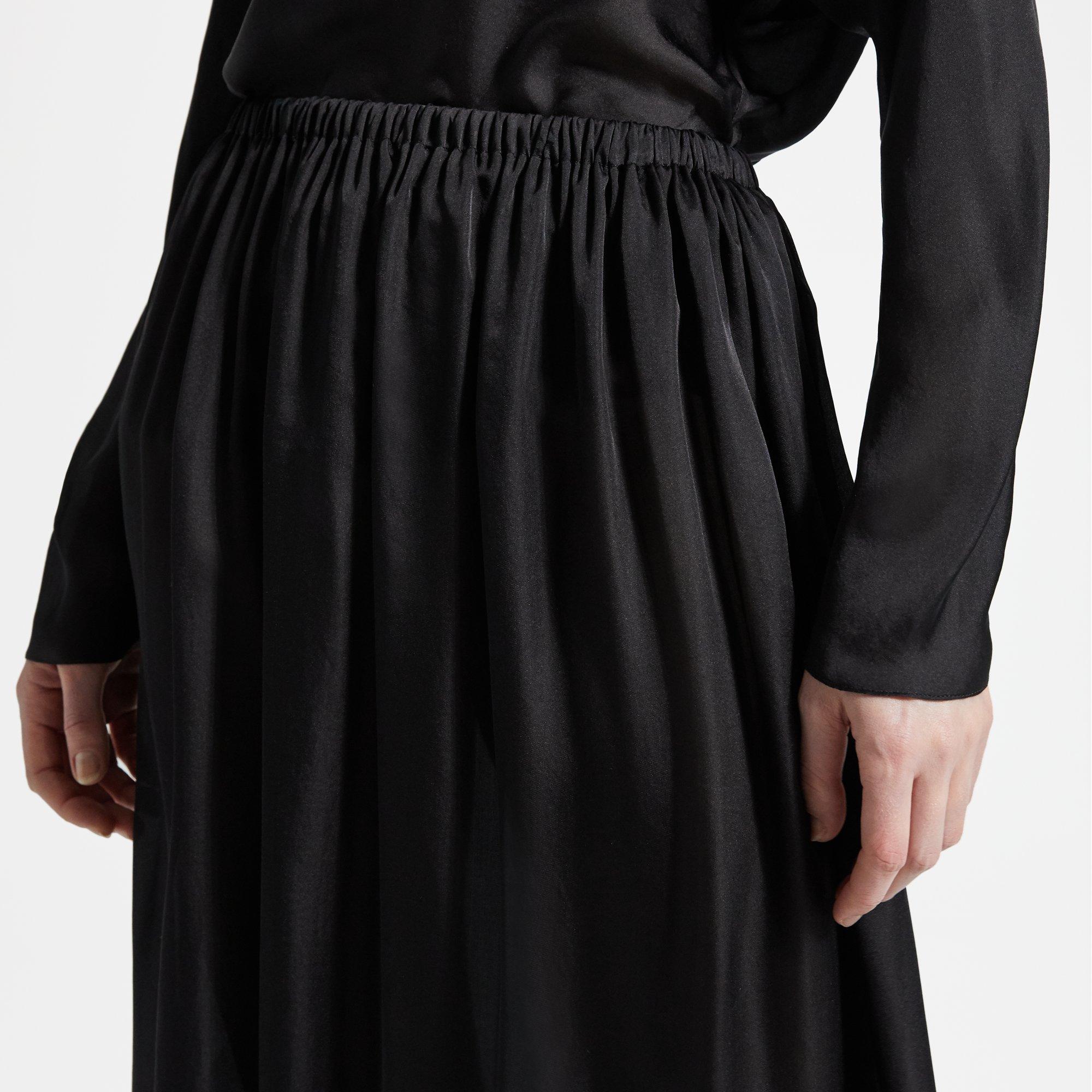 Silk Charmeuse Pull-On Skirt