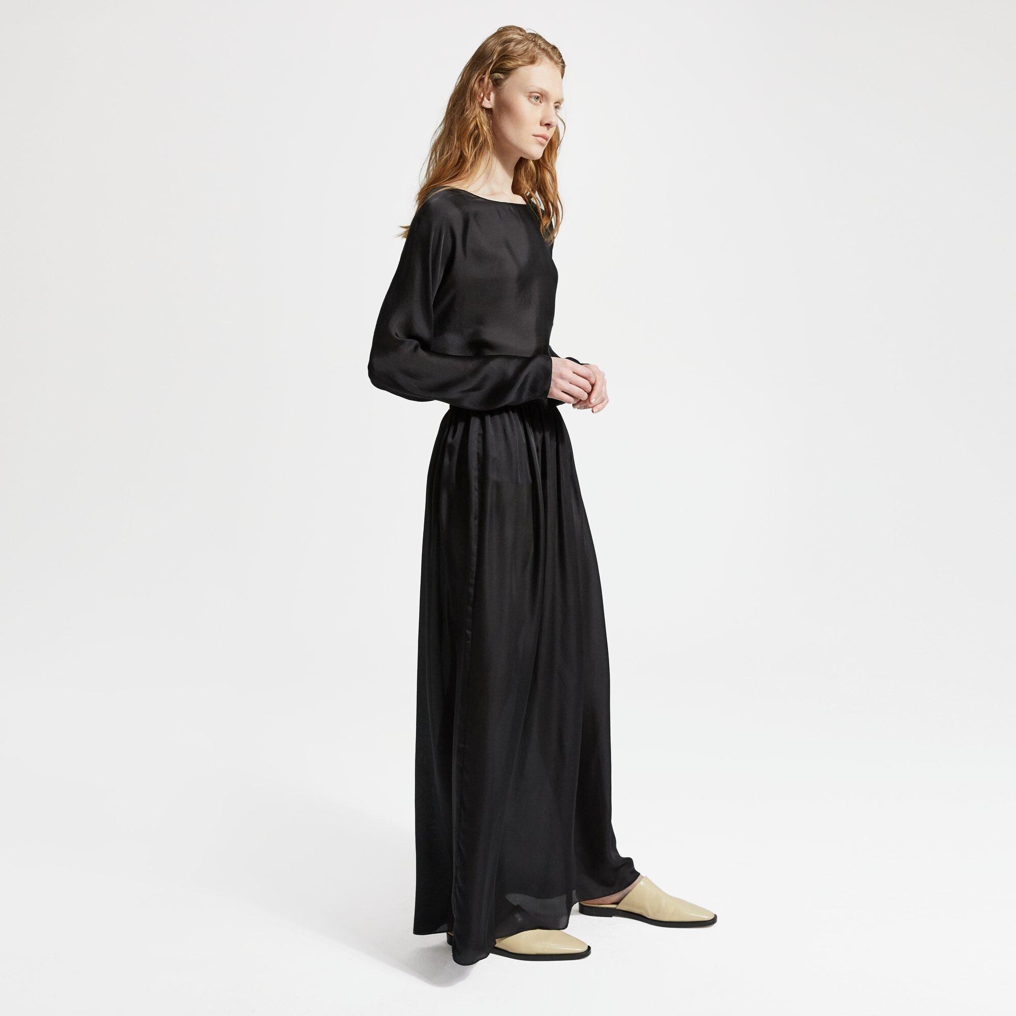 Silk Charmeuse Pull-On Skirt