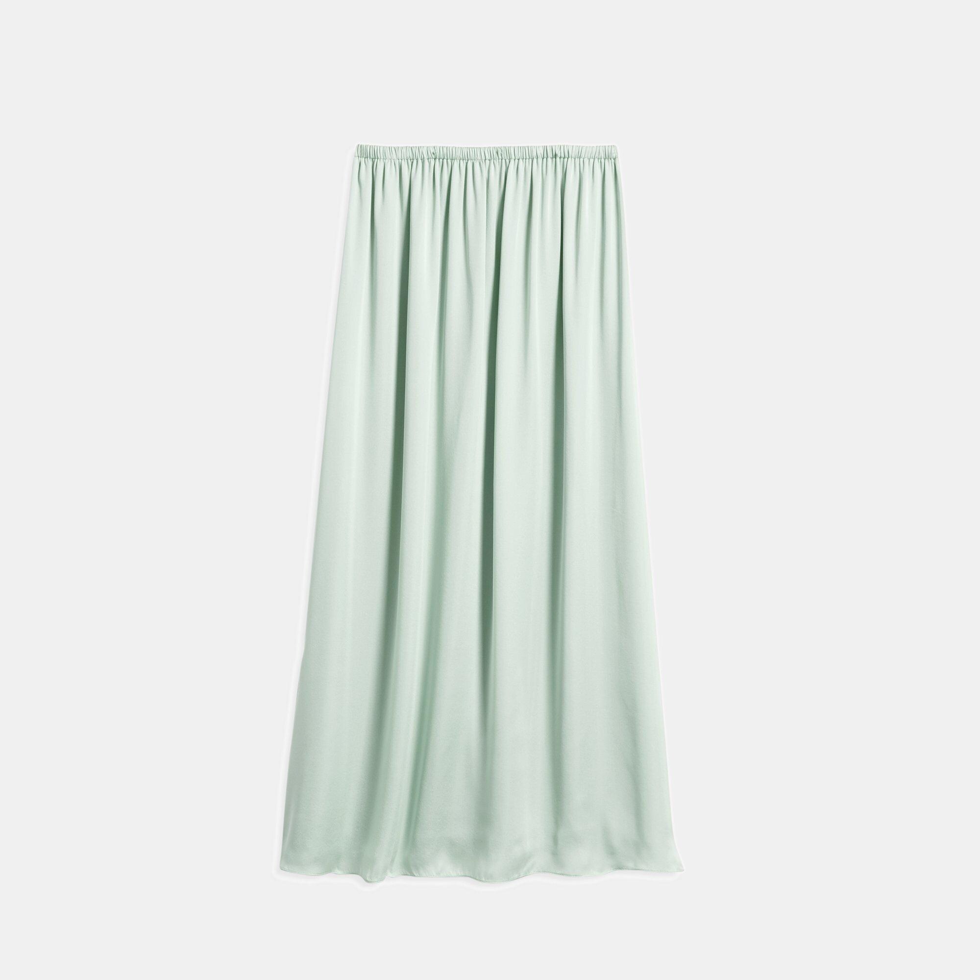 Silk Charmeuse Pull-On Skirt