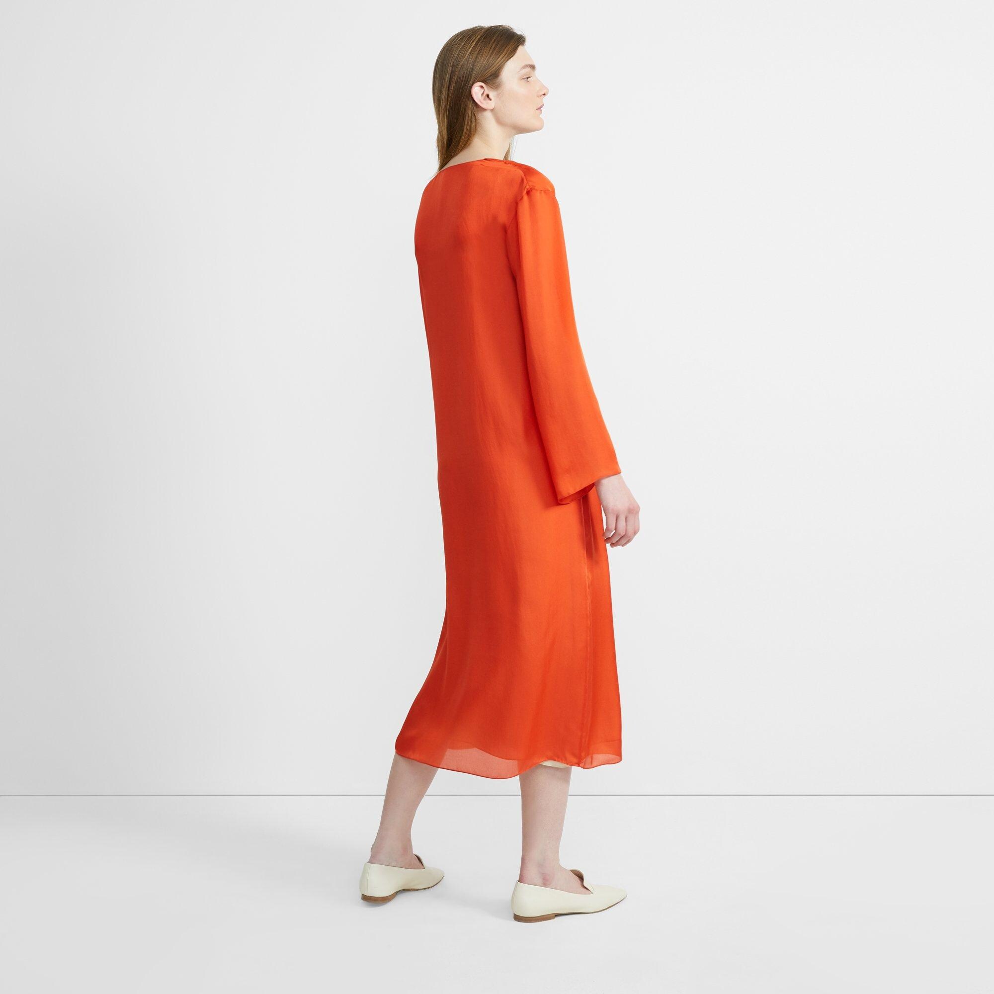 Fluid Midi Dress in Silk Charmeuse