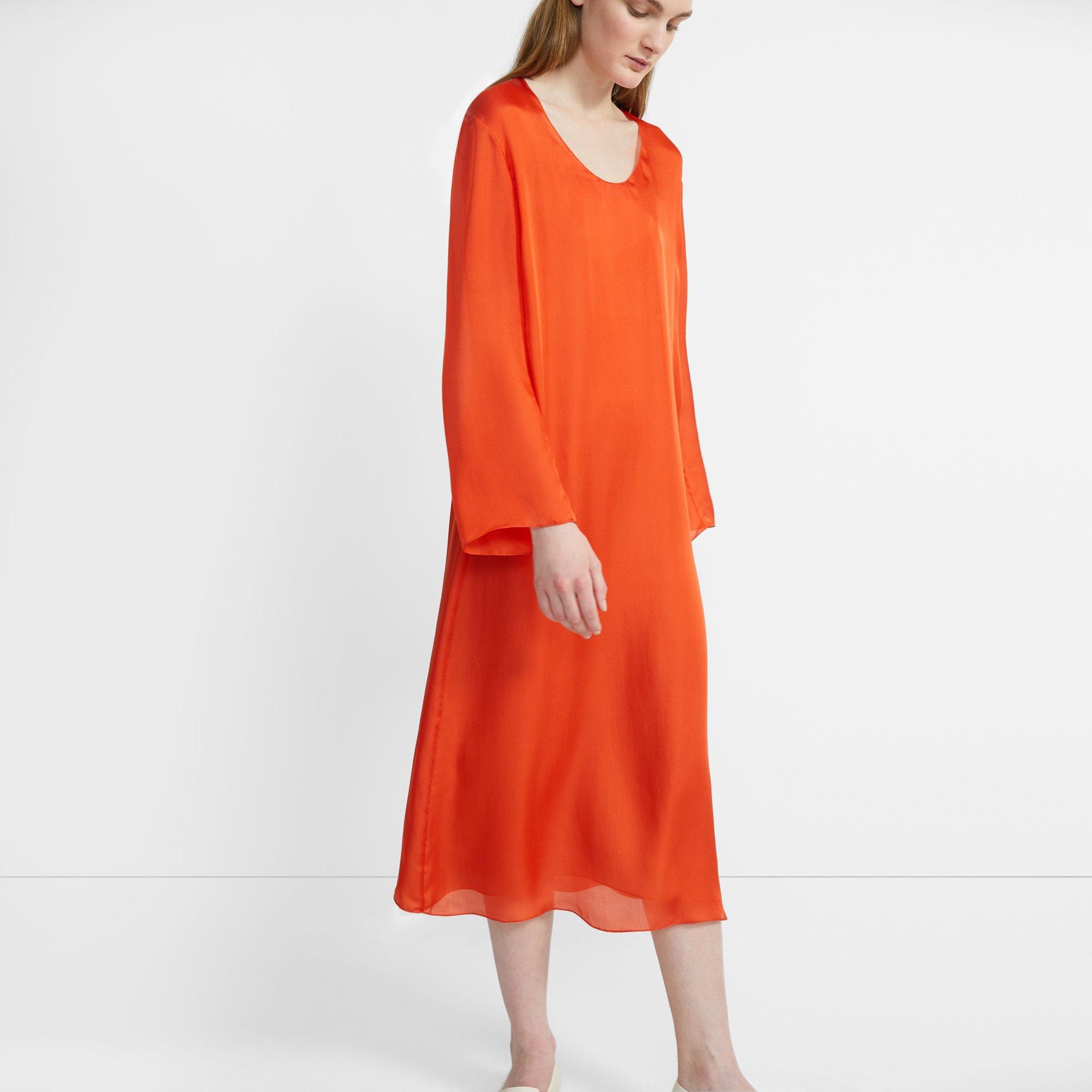 Fluid Midi Dress in Silk Charmeuse