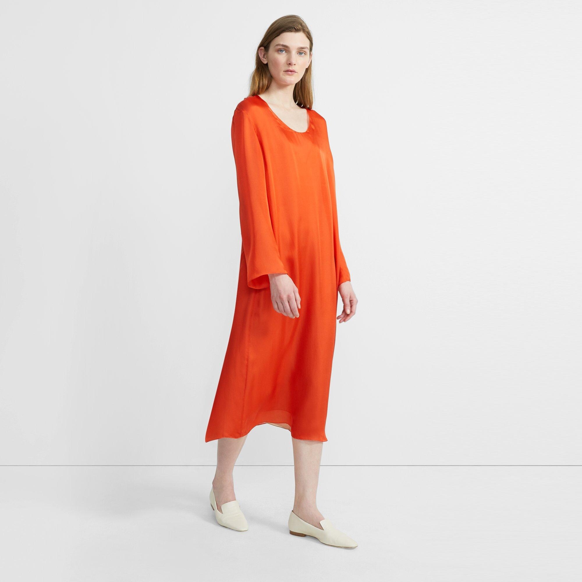Fluid Midi Dress in Silk Charmeuse