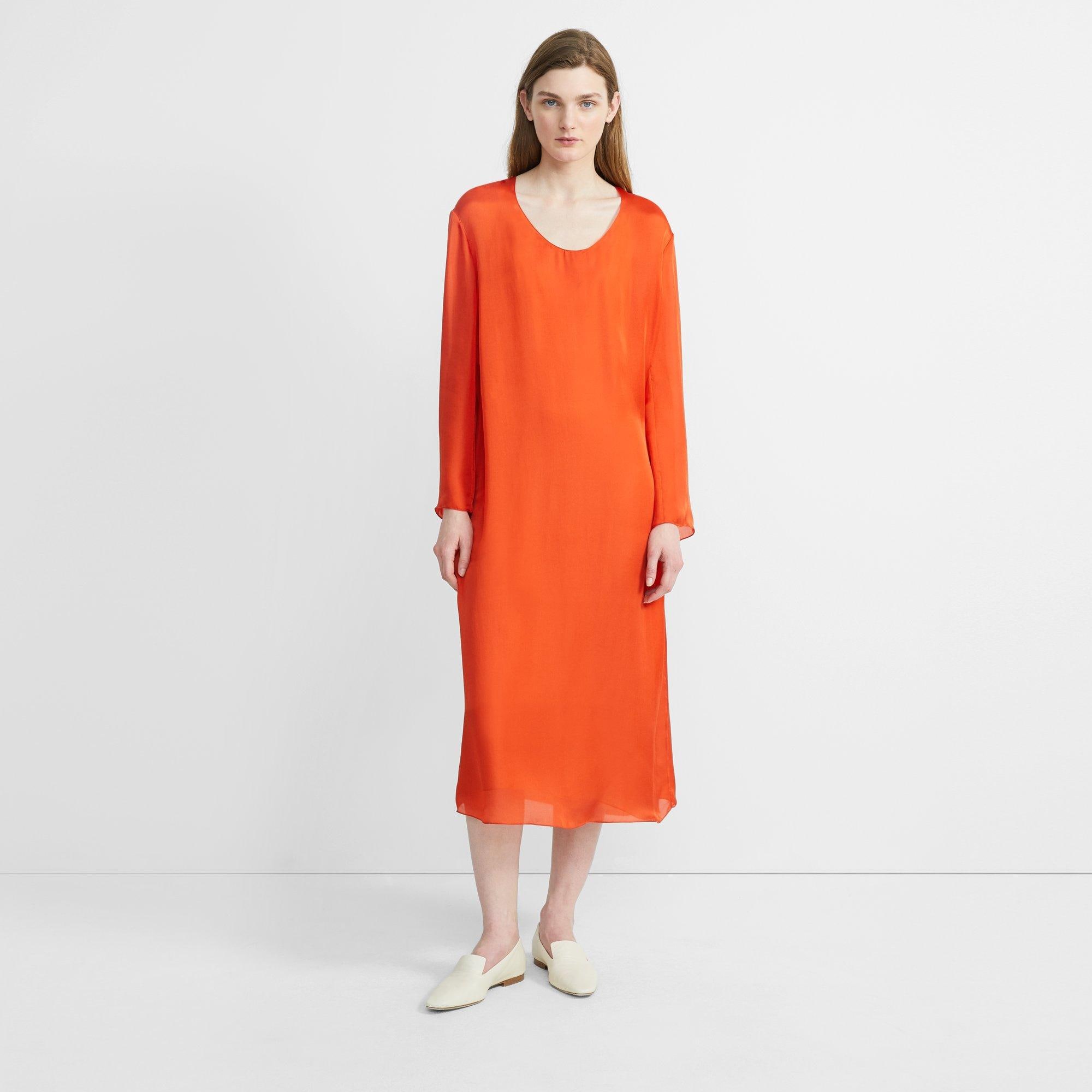 Fluid Midi Dress in Silk Charmeuse