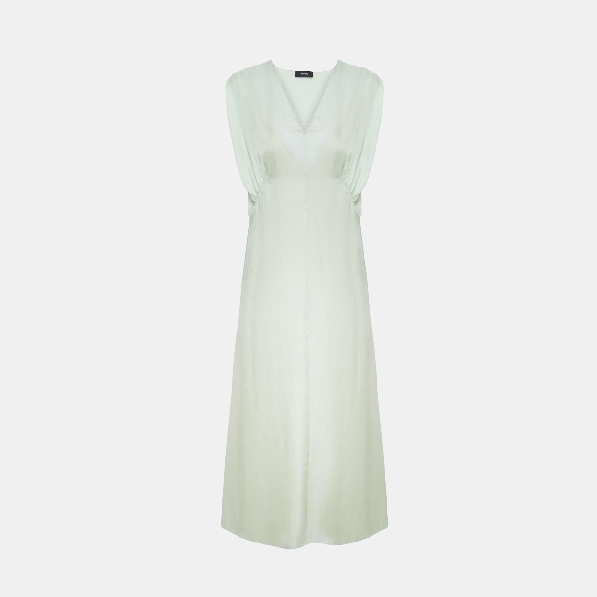 Silk Charmeuse Bodice Drape Dress