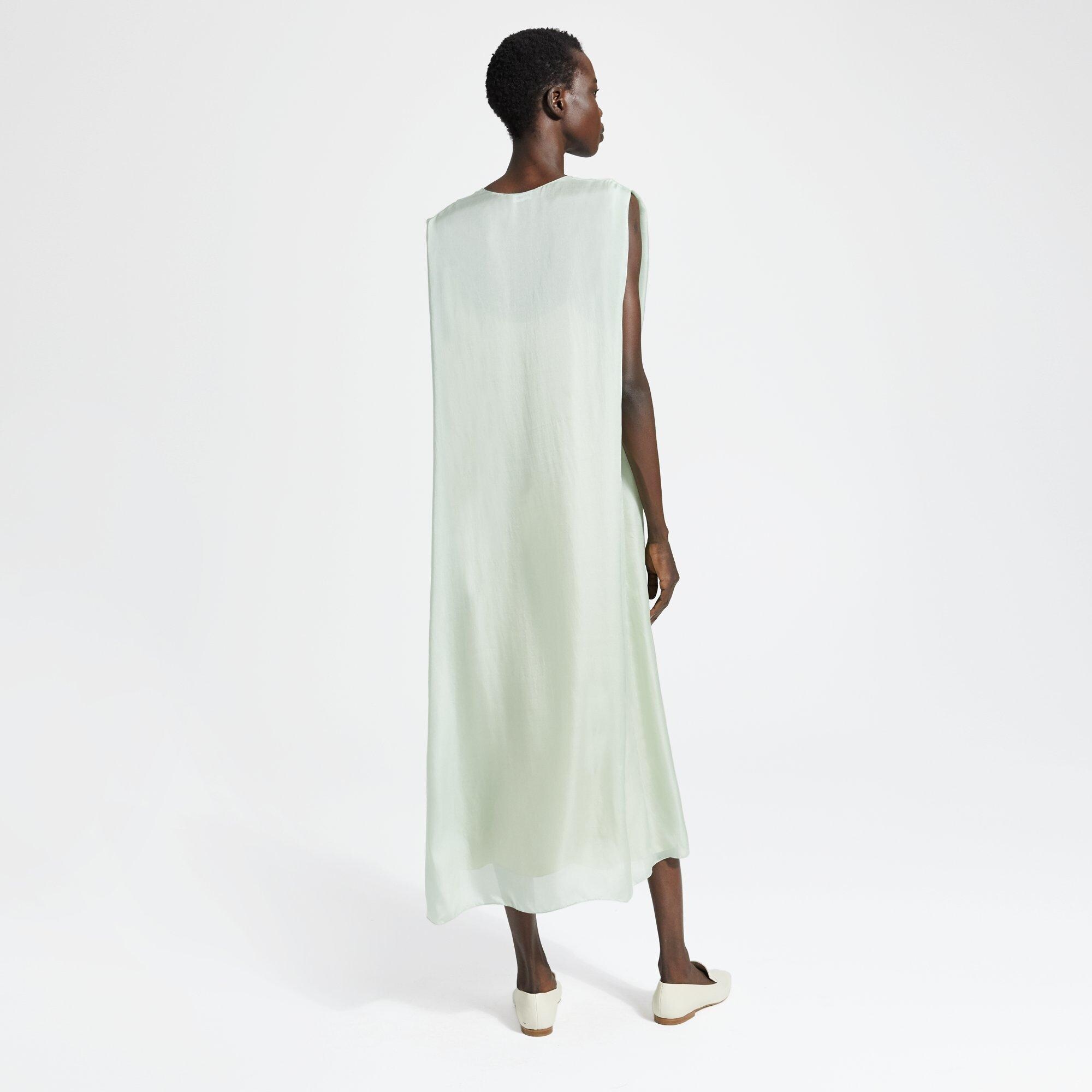 Silk Charmeuse Bodice Drape Dress